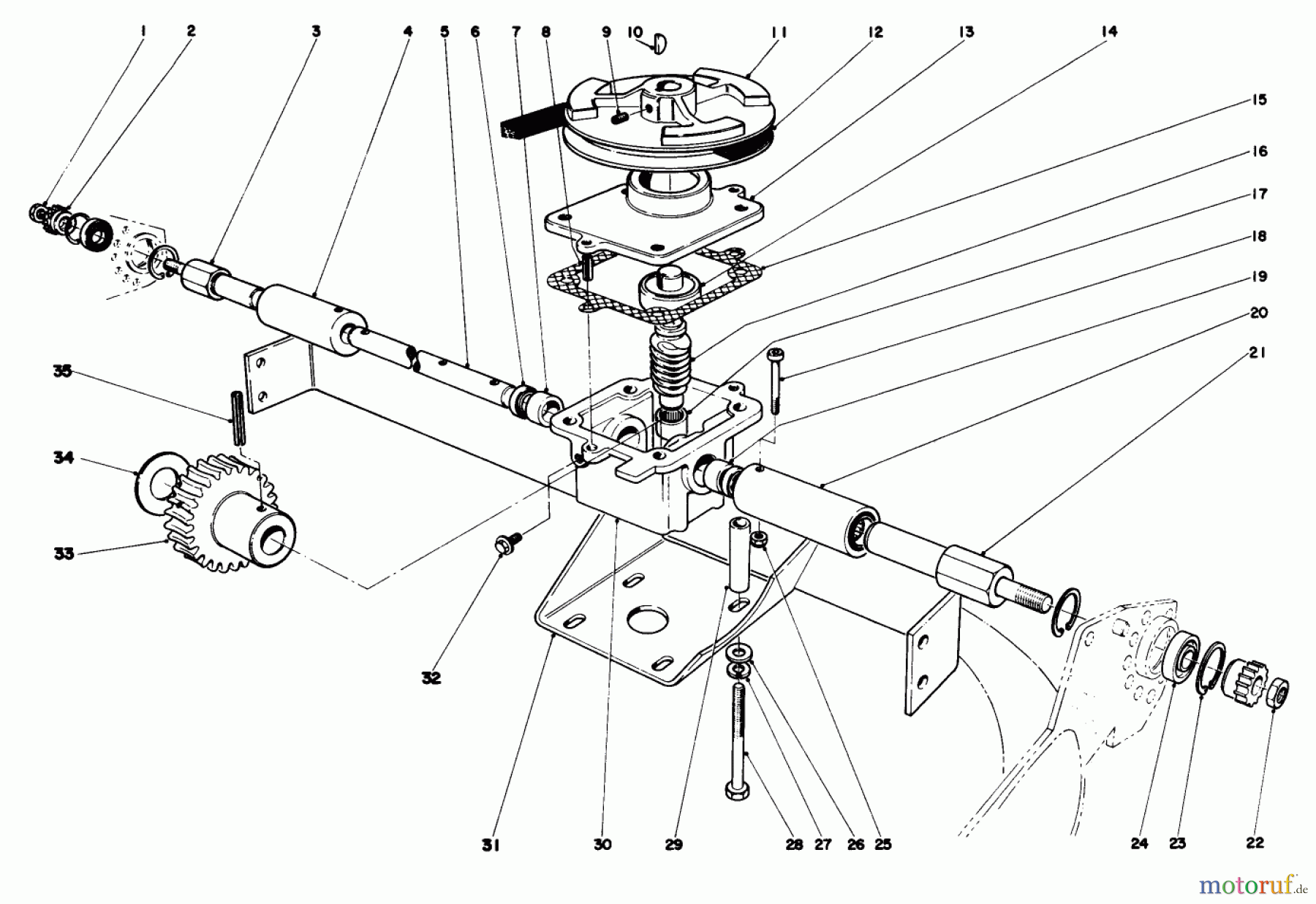  Rasenmäher 23158 - Toro Walk-Behind Mower (SN: 9000001 - 9999999) (1979) GEAR CASE ASSEMBLY