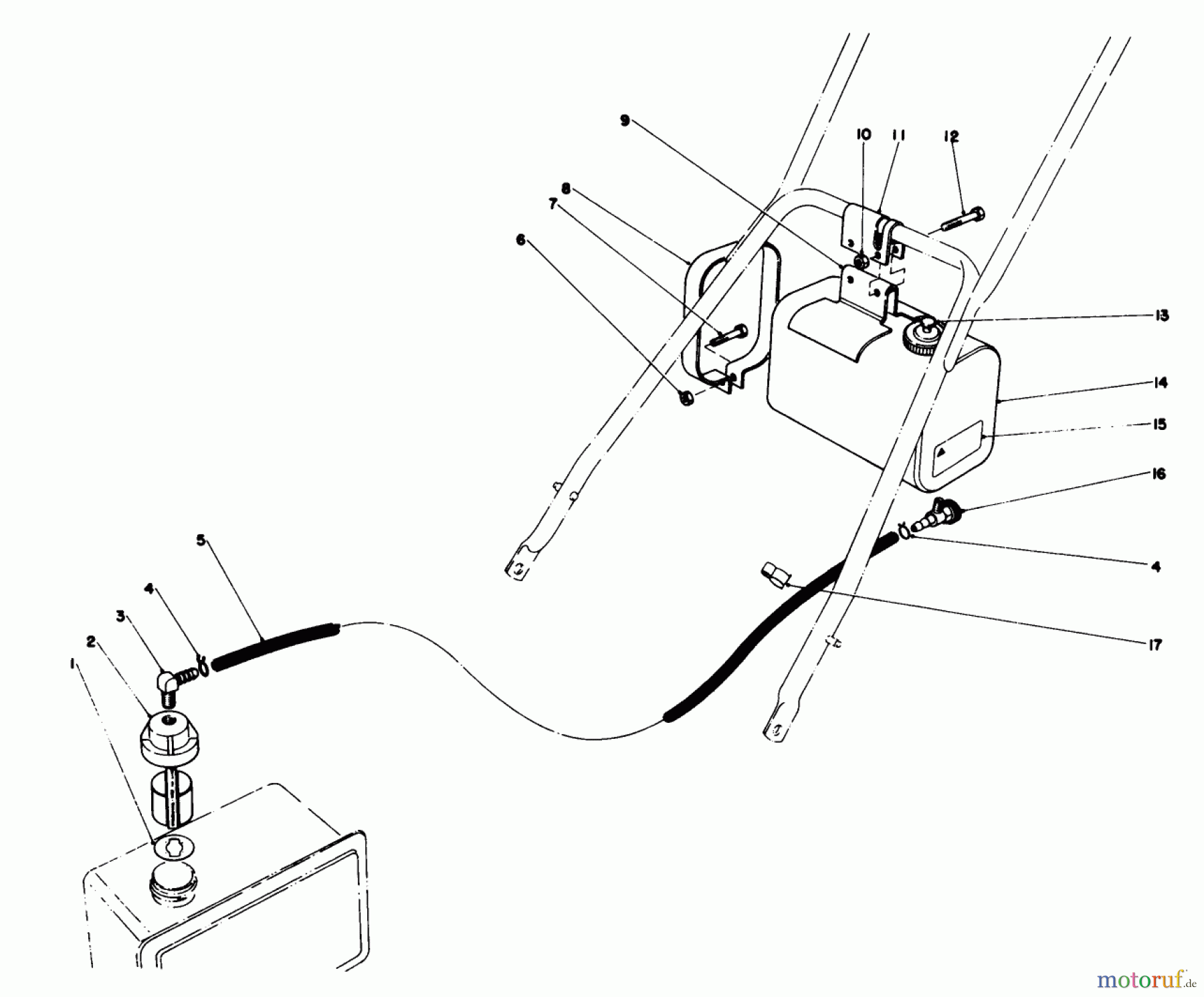  Rasenmäher 23158 - Toro Walk-Behind Mower (SN: 9000001 - 9999999) (1979) REMOTE FUEL TANK KIT NO. 28-5590 (OPTIONAL)