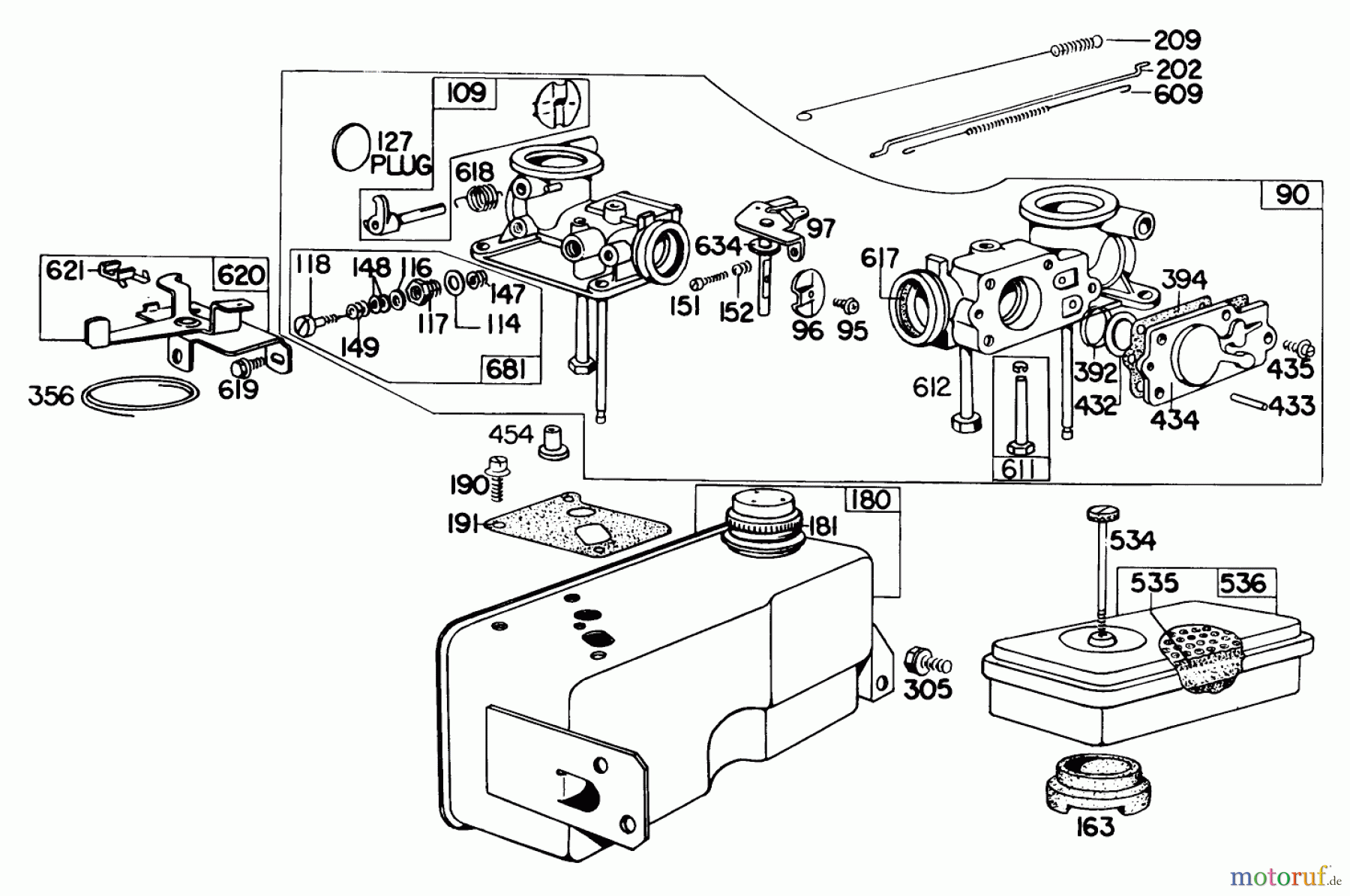  Rasenmäher 23177 - Toro Walk-Behind Mower (SN: 6000001 - 6999999) (1976) BRIGGS & STRATTON CARBURETOR ASSEMBLY MODEL 299448