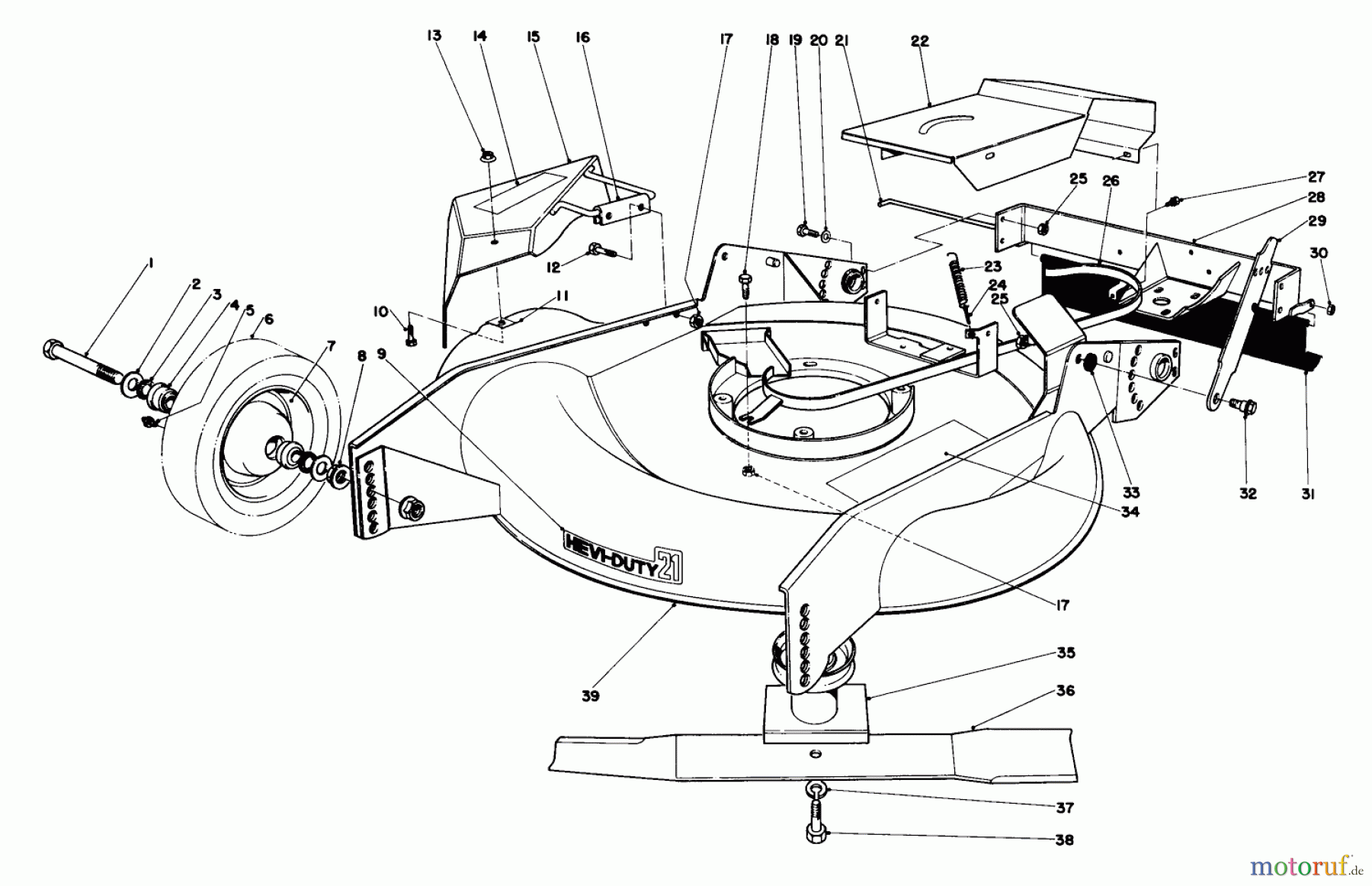  Rasenmäher 23177 - Toro Walk-Behind Mower (SN: 6000001 - 6999999) (1976) HOUSING ASSEMBLY