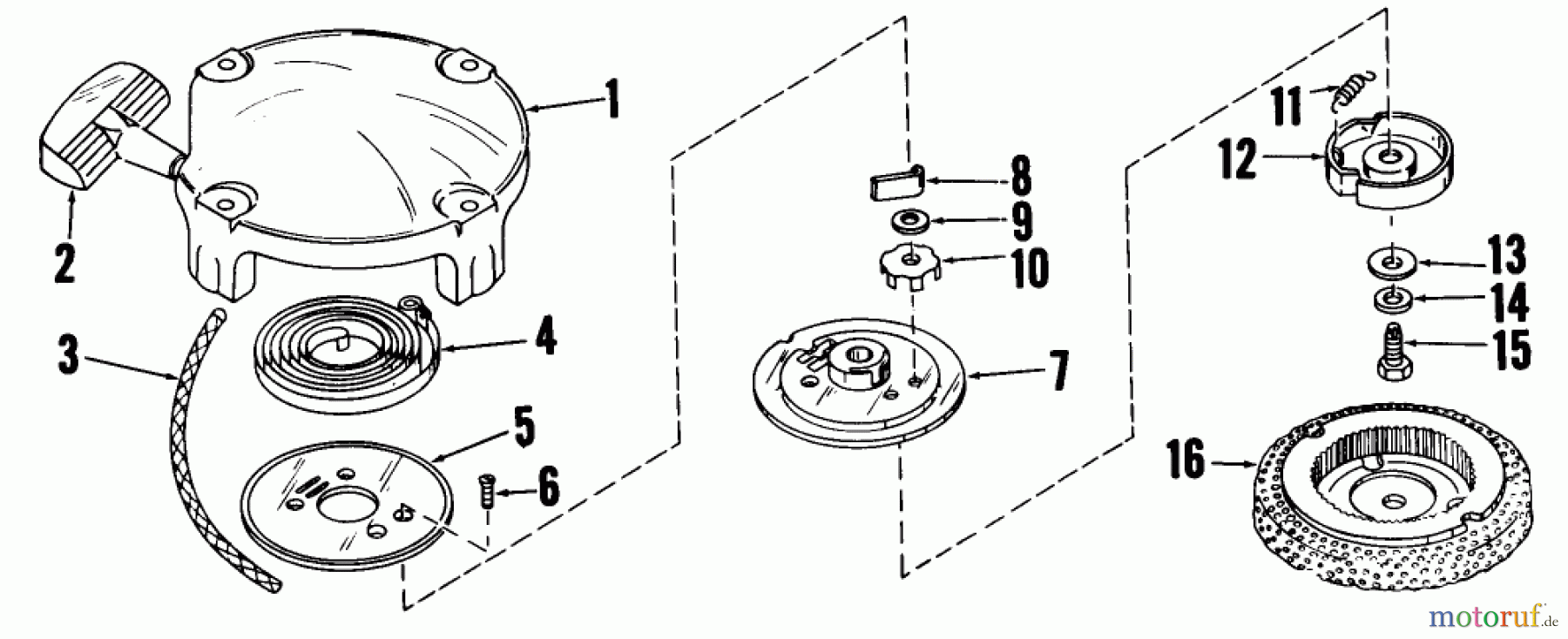  Rasenmäher 23300 - Toro Walk-Behind Mower (SN: 5000001 - 5999999) (1965) RECOIL STARTER MODEL NO. 28319A PARTS LIST