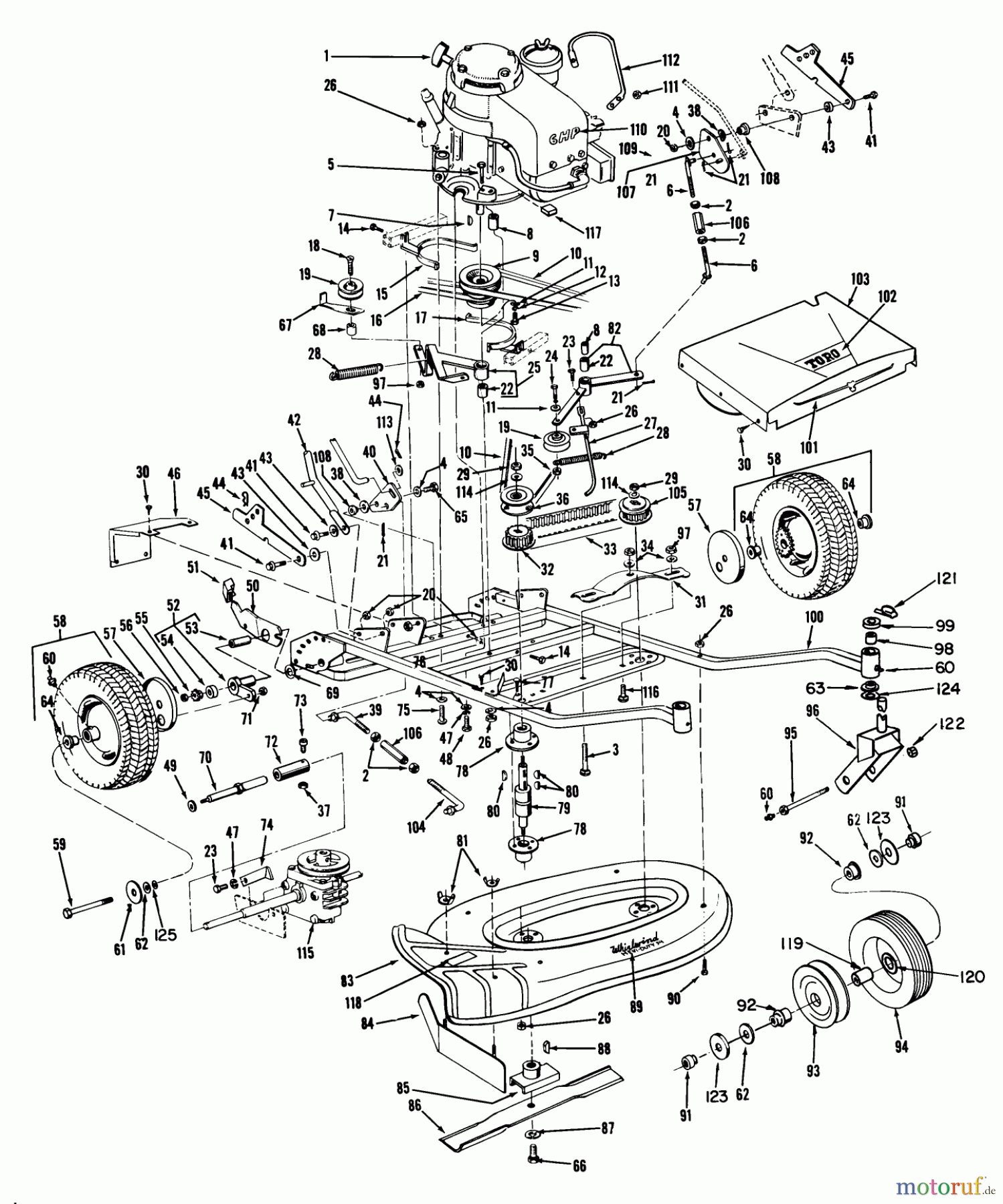  Rasenmäher 23201 - Toro Whirlwind Walk-Behind Mower (SN: 8000001 - 8999999) (1968) 34