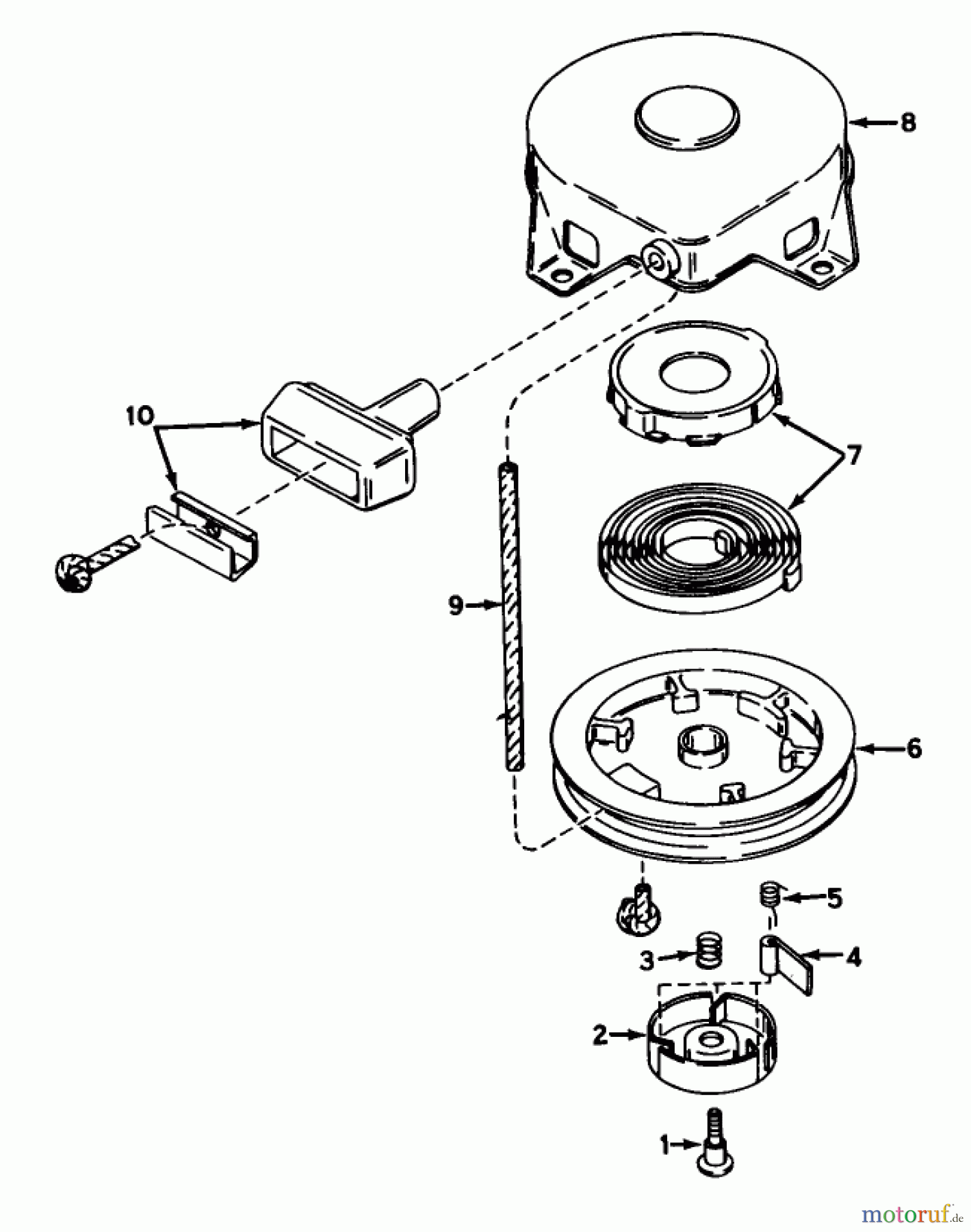  Rasenmäher 23201 - Toro Whirlwind Walk-Behind Mower (SN: 9000001 - 9999999) (1969) REWIND STARTER NO. 590420 PARTS LIST