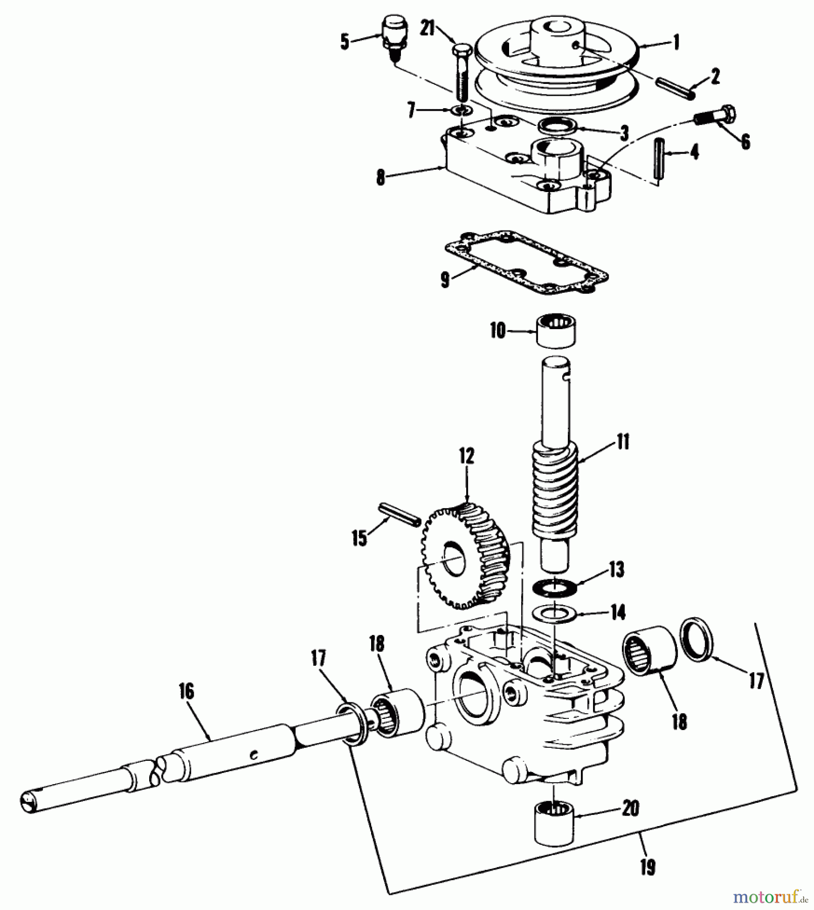  Rasenmäher 23267 - Toro Walk-Behind Mower (SN: 1000001 - 1999999) (1981) GEAR CASE ASSEMBLY