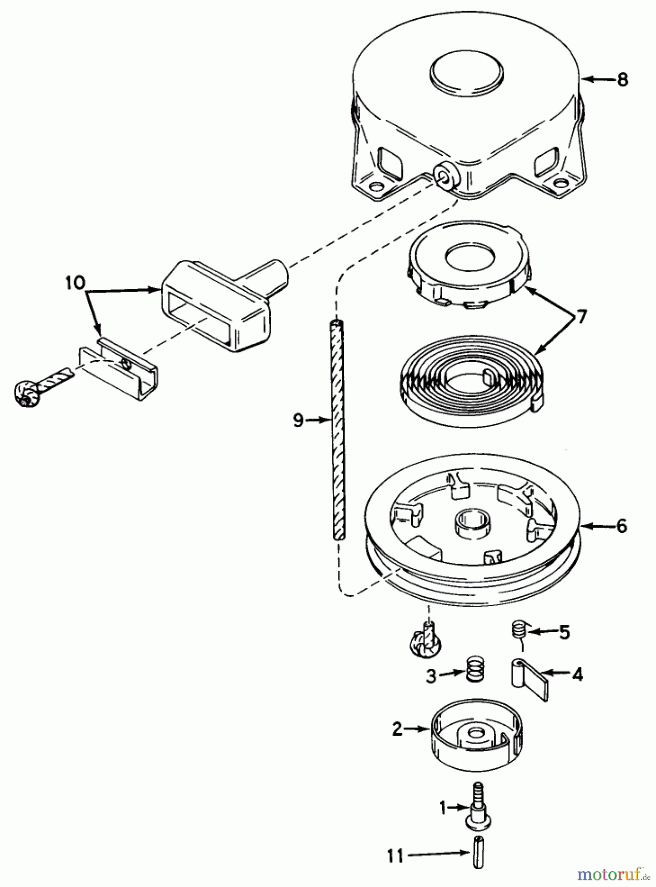  Rasenmäher 23267 - Toro Walk-Behind Mower (SN: 4000001 - 4999999) (1984) REWIND STARTER NO. 590420