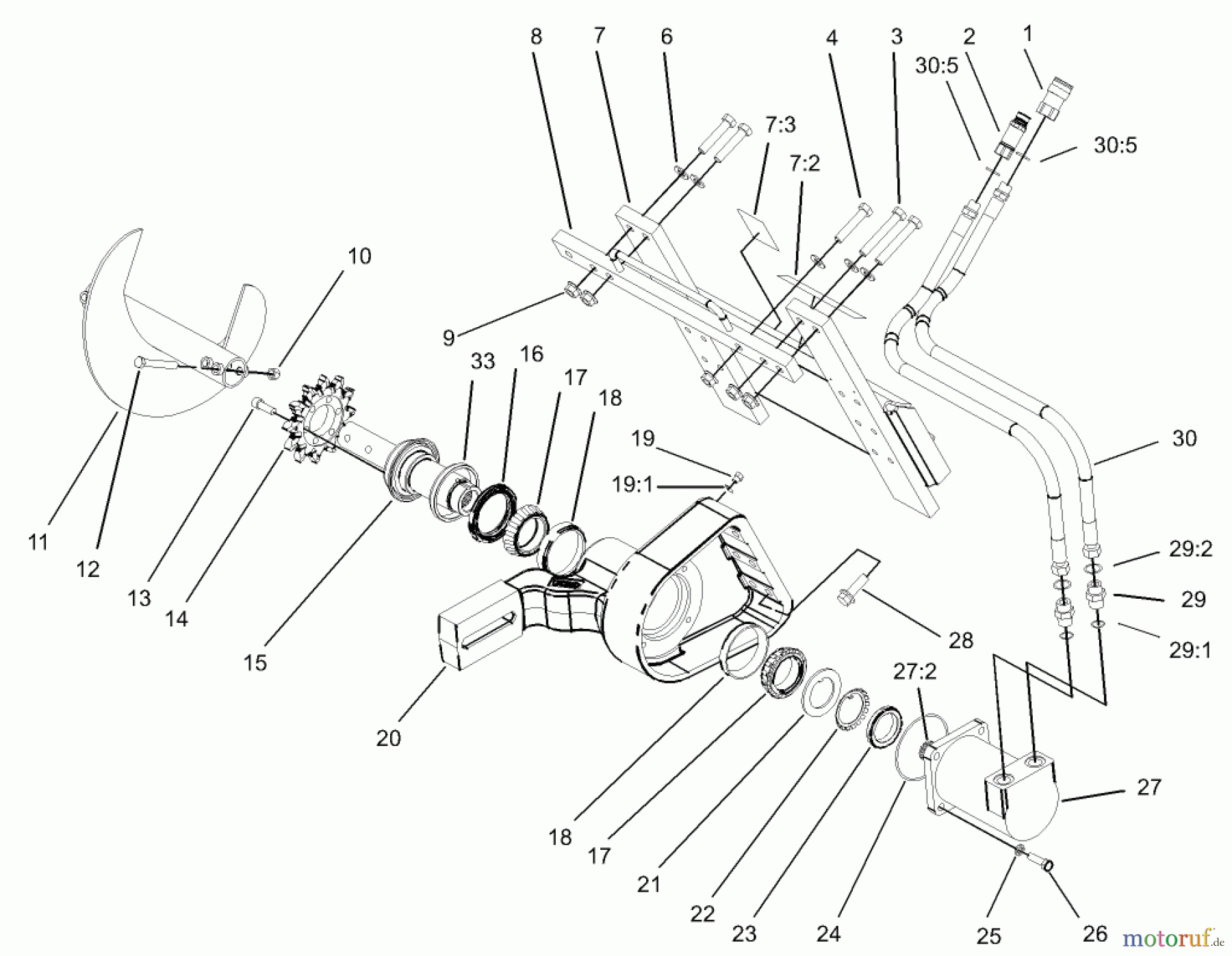  Compact Utility Attachments 22459 - Toro Trencher Head, Dingo Compact Utility Loader (SN: 240000001 - 240999999) (2004) TRENCHER HEAD ASSEMBLY