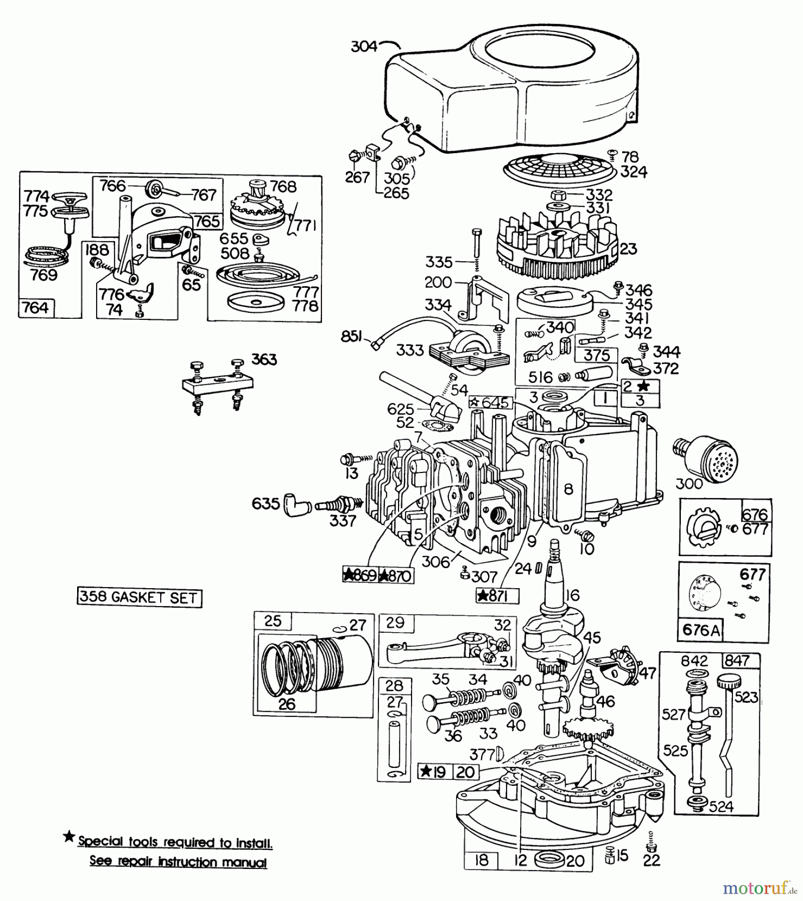  Rasenmäher 23400 - Toro Walk-Behind Mower (SN: 1000001 - 1999999) (1981) ENGINE BRIGGS & STRATTON MODEL 110908-0492-01 #2