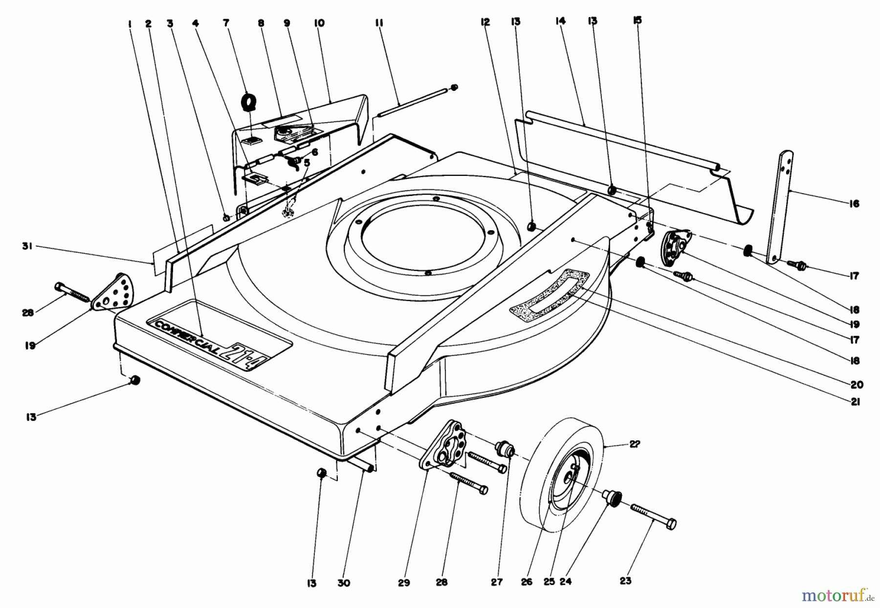  Rasenmäher 23400 - Toro Walk-Behind Mower (SN: 1000001 - 1999999) (1981) MOWER HOUSING ASSEMBLY