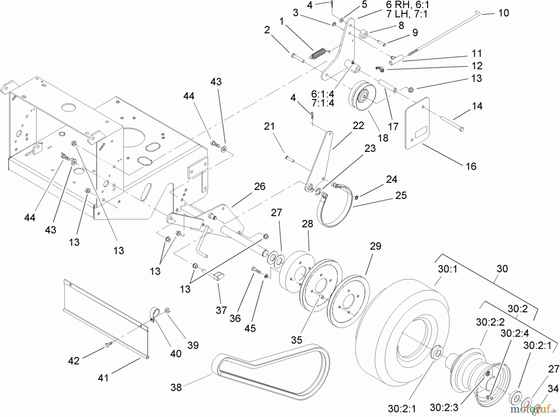  Rasenmäher für Großflächen 30140 - Toro Mid-Size ProLine Mower, T-Bar, Gear Drive, 15 HP, 48