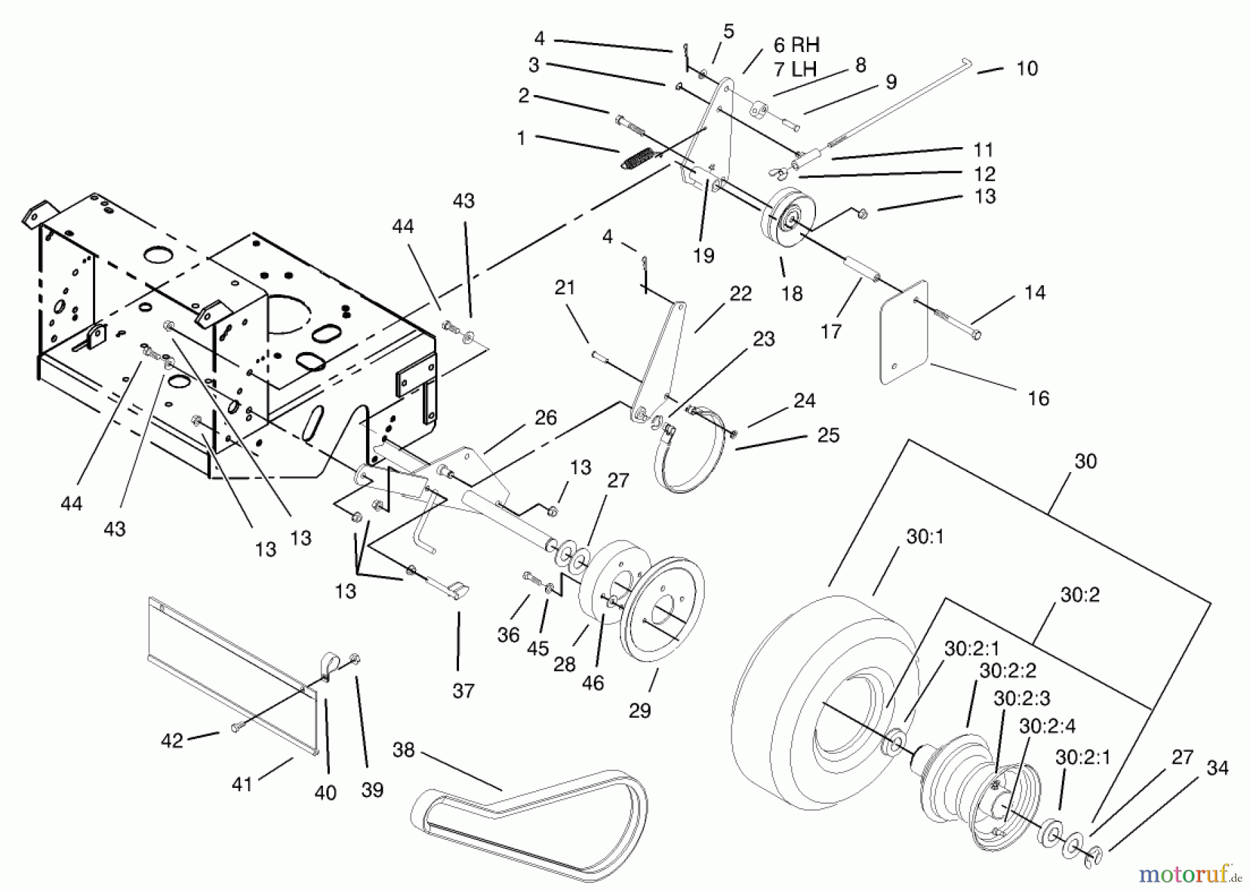  Rasenmäher für Großflächen 30150 - Toro Mid-Size ProLine Mower, T-Bar, Gear Drive, 13 HP, 32