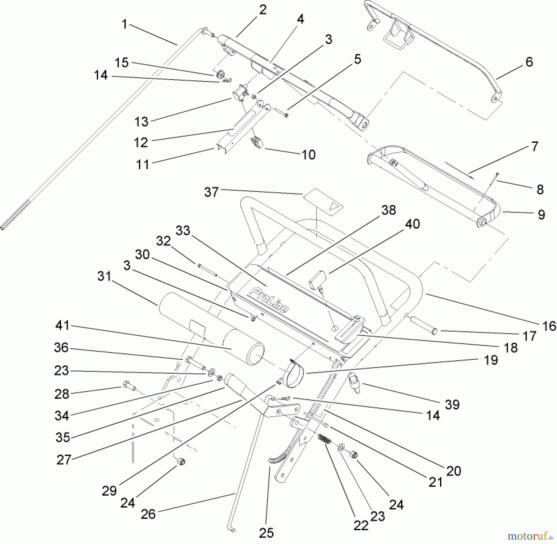  Rasenmäher für Großflächen 30161 - Toro Mid-Size ProLine Mower, T-Bar, Gear Drive, 13 HP, 36