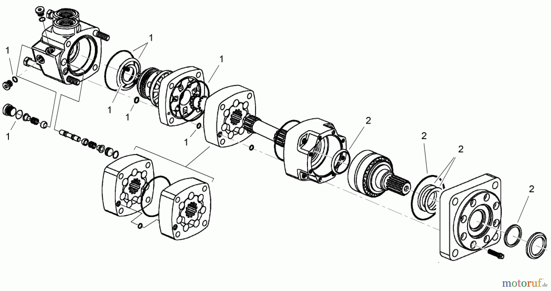  Compact Utility Attachments 22474 - Toro High-Speed Trencher Head, Dingo Compact Utility Loaders (SN: 312000001 - 312999999) (2012) HYDRAULIC MOTOR ASSEMBLY NO. 104-5701