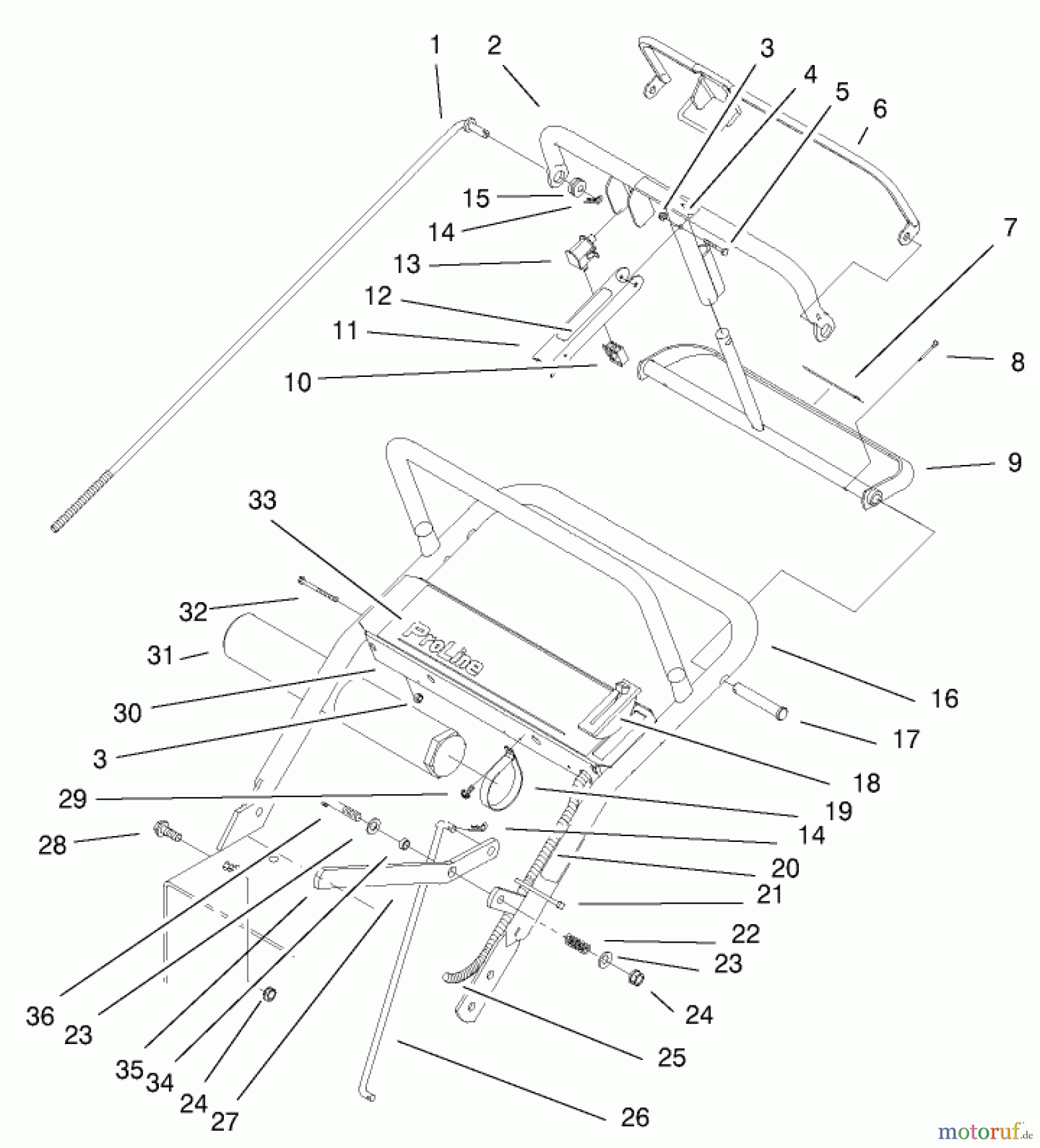  Rasenmäher für Großflächen 30194 - Toro Mid-Size ProLine Mower, Gear Drive, 13 hp, 36