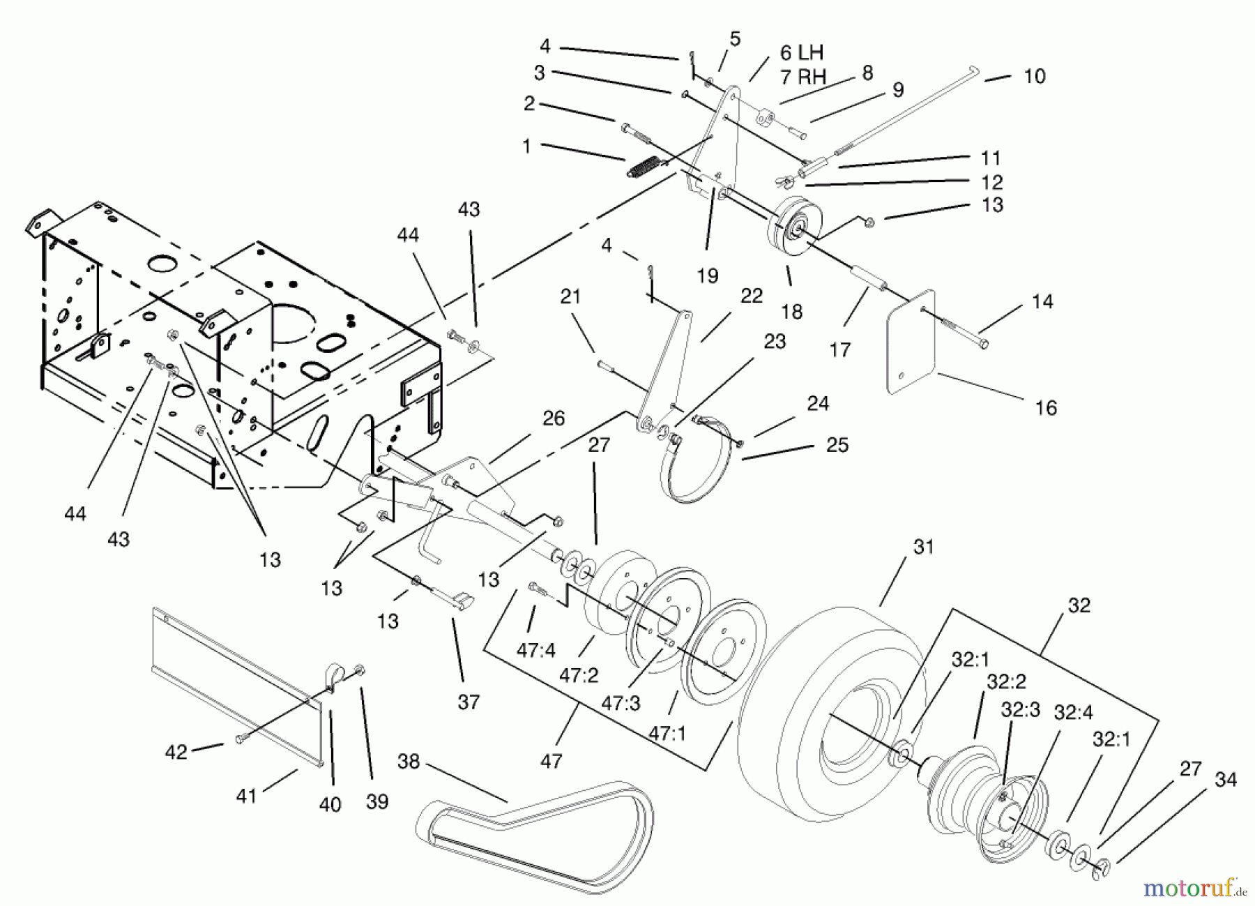  Rasenmäher für Großflächen 30195 - Toro Mid-Size ProLine Mower, Gear Drive, 15 hp, 48