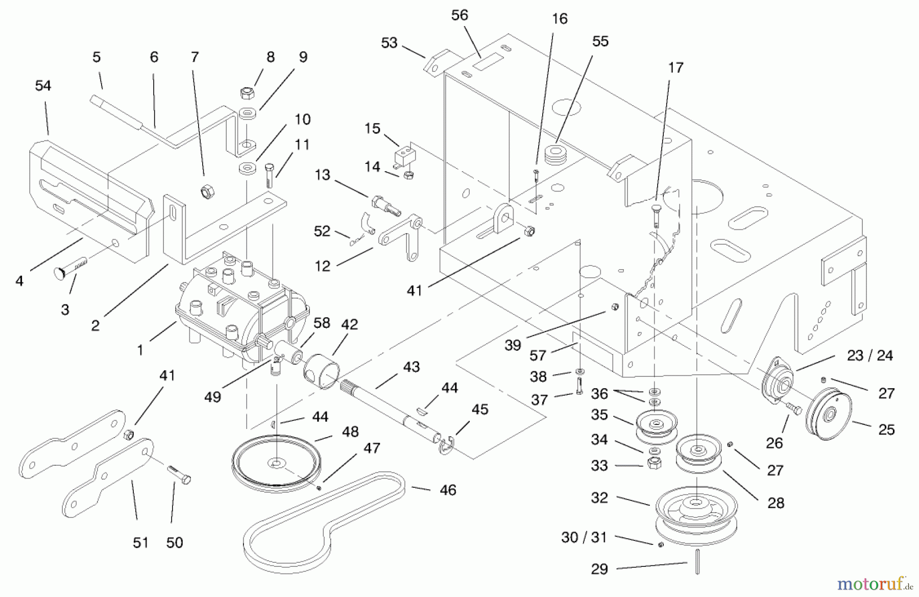  Rasenmäher für Großflächen 30196 - Toro Mid-Size ProLine Mower, Gear Drive, 14 hp, 48