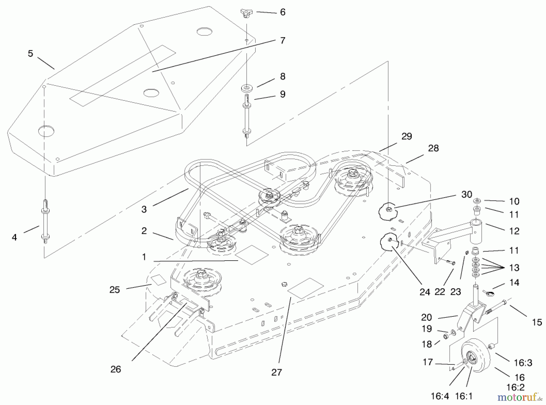  Rasenmäher für Großflächen 30196 - Toro Mid-Size ProLine Mower, Gear Drive, 14 hp, 48