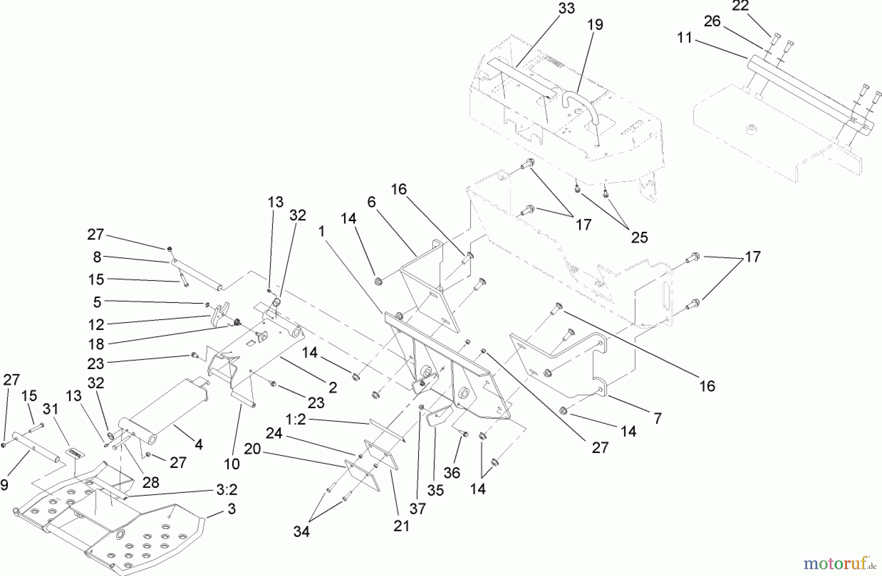  Compact Utility Attachments 22476 - Toro TX Platform, Diesel-Powered TX Dingo Compact Utility Loader (SN: 270000001 - 270999999) (2007) PLATFORM ASSEMBLY