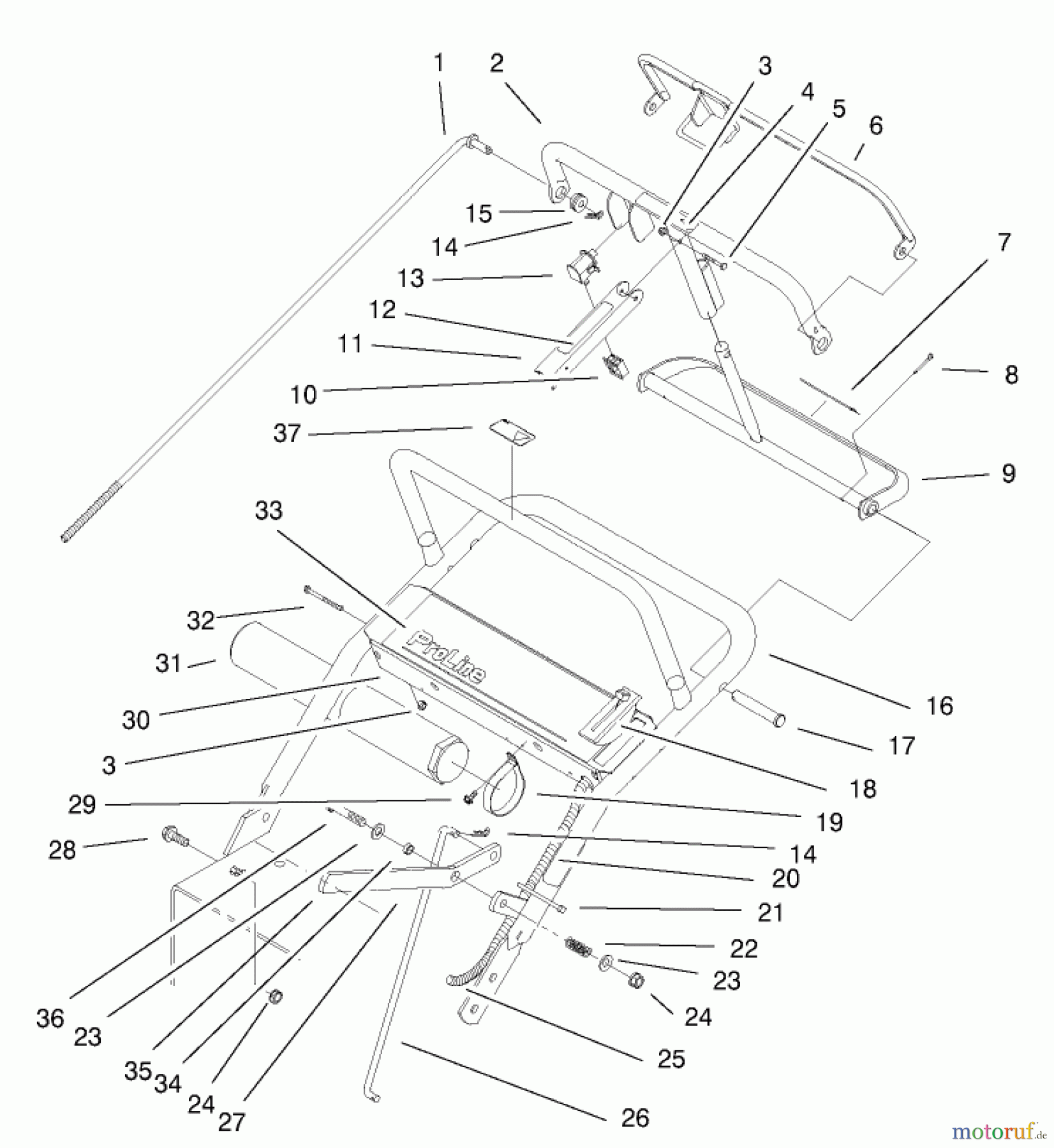  Rasenmäher für Großflächen 30197 - Toro Mid-Size ProLine Mower, Gear Drive, 15 hp, 48