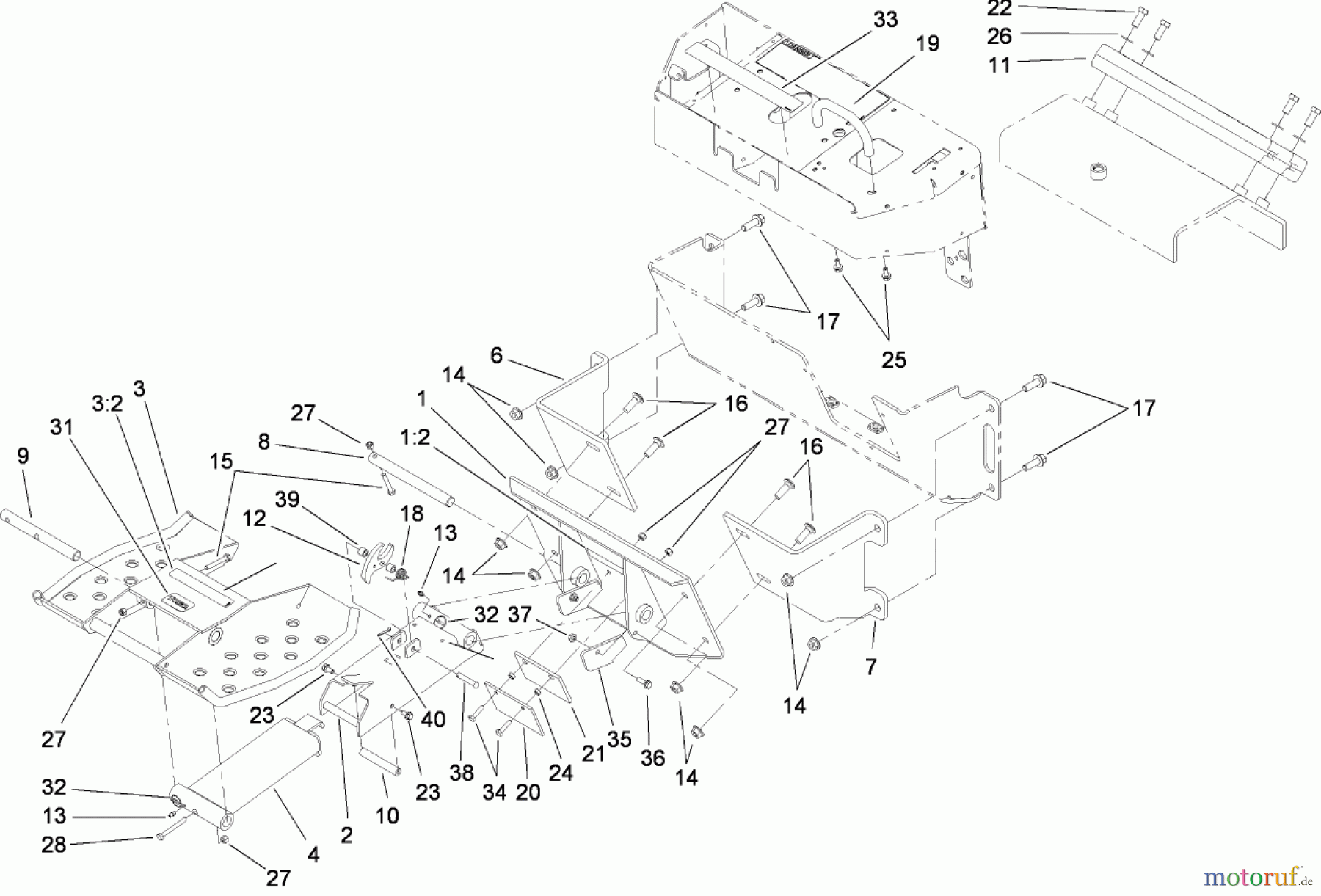  Compact Utility Attachments 22476 - Toro TX Platform, Diesel-Powered TX Dingo Compact Utility Loader (SN: 312000001 - 312999999) (2012) PLATFORM ASSEMBLY