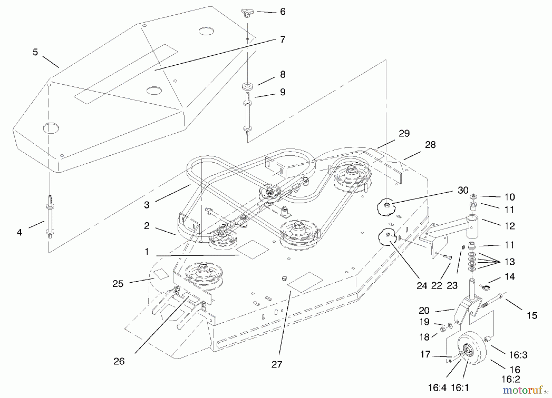  Rasenmäher für Großflächen 30197 - Toro Mid-Size ProLine Mower, Gear Drive, 15 hp, 48