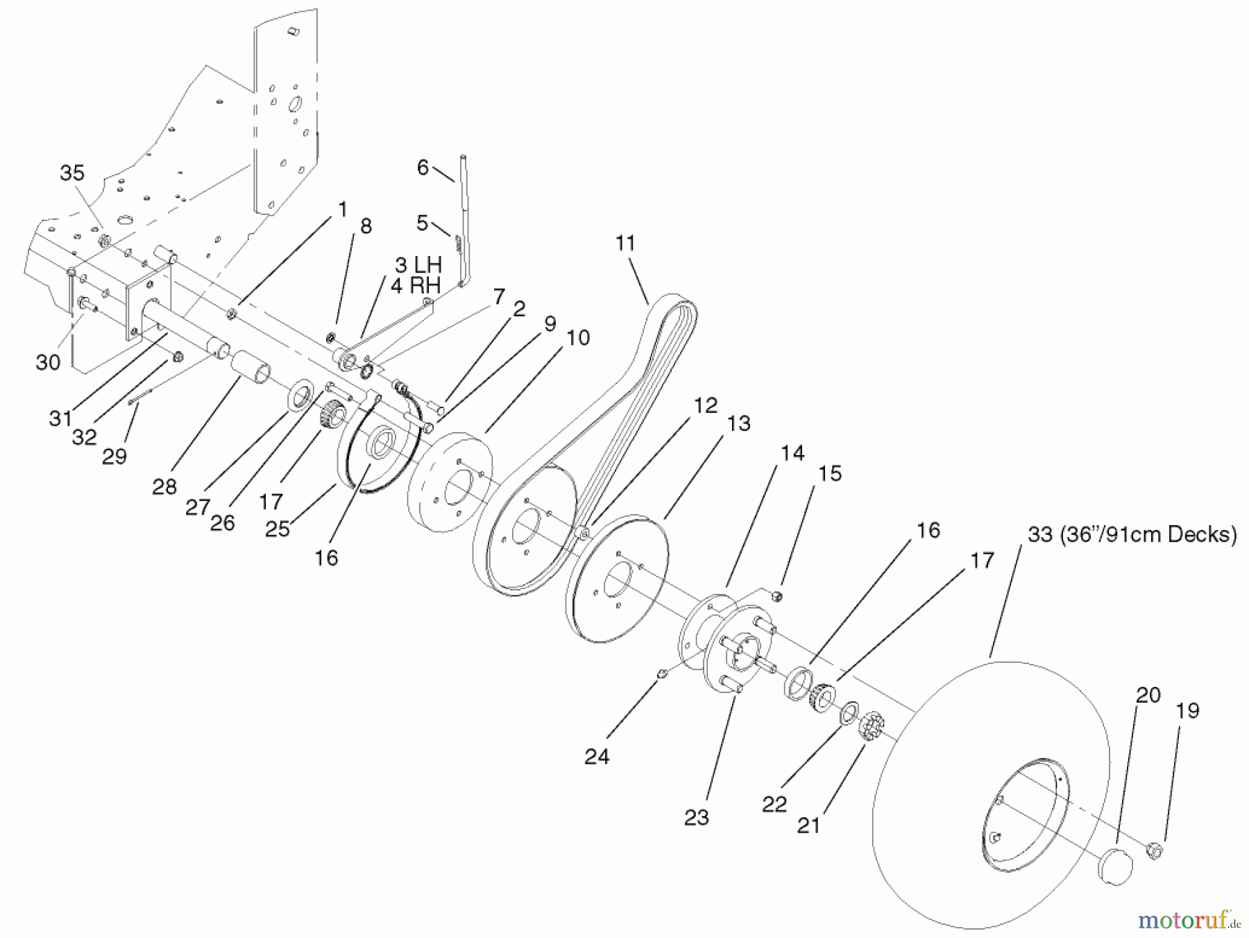  Rasenmäher für Großflächen 30250 - Toro Mid-Size ProLine Mower, Gear Drive, 12.5 hp, 36