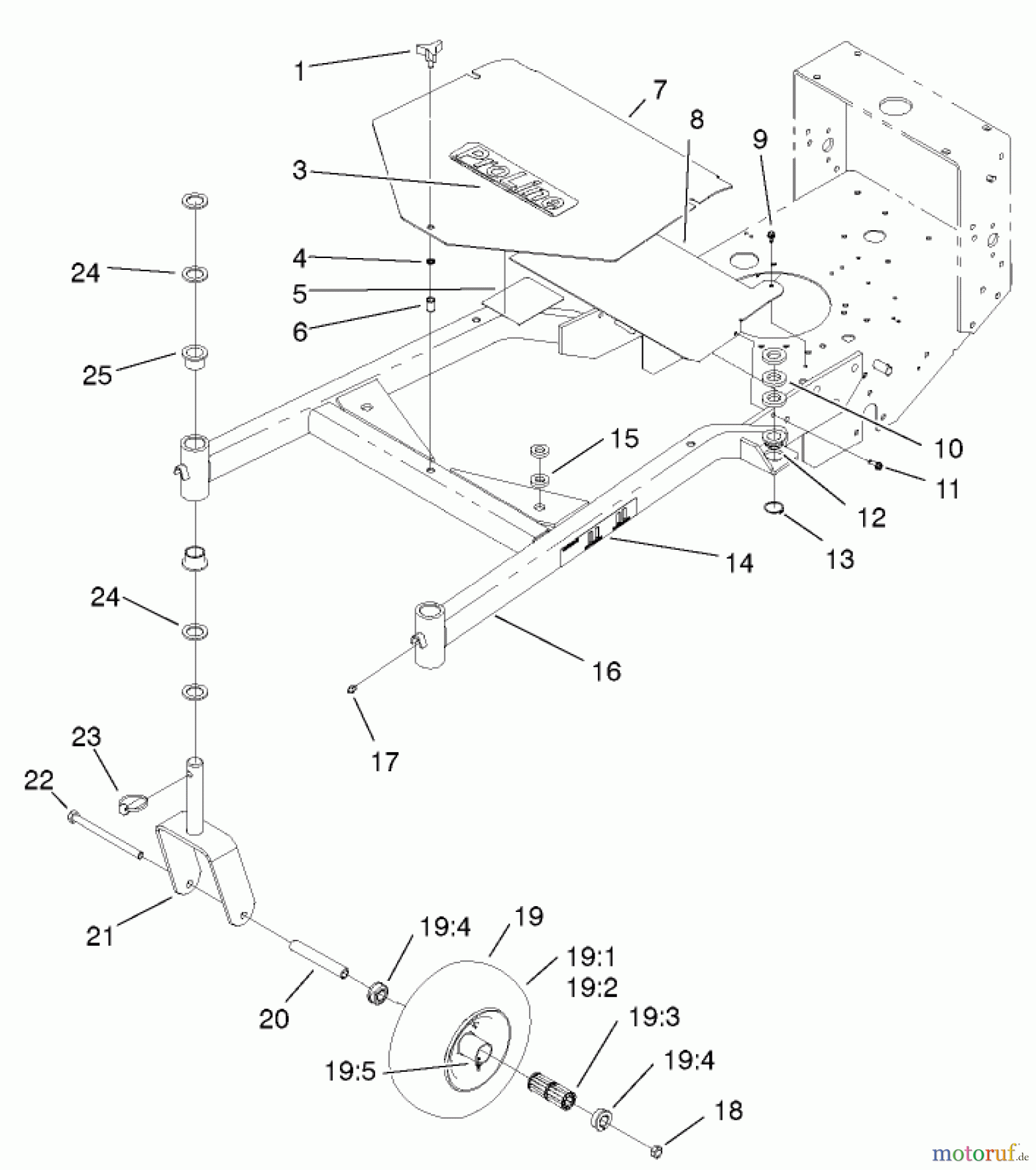  Rasenmäher für Großflächen 30253 - Toro Mid-Size ProLine Mower, Gear Drive, 15 hp, 36