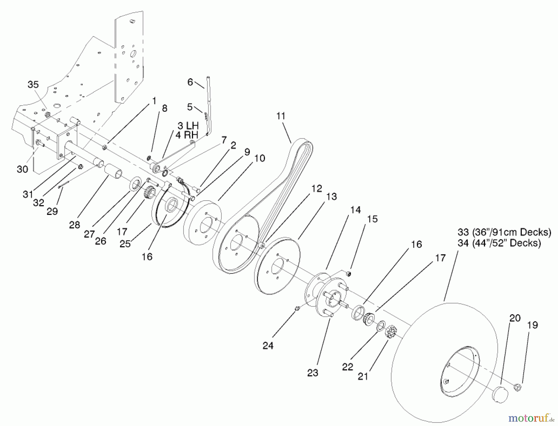  Rasenmäher für Großflächen 30253 - Toro Mid-Size ProLine Mower, Gear Drive, 15 hp, 36