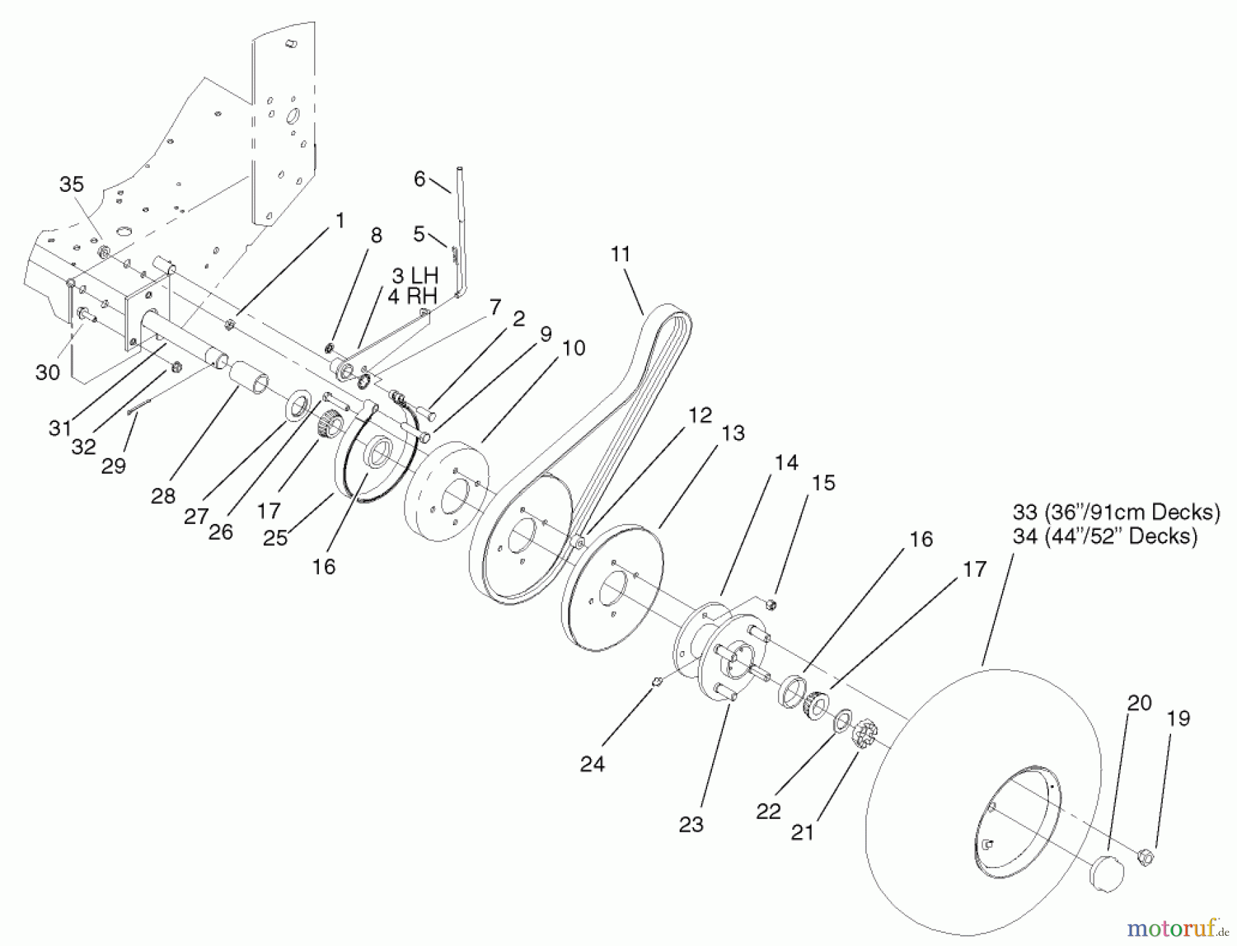  Rasenmäher für Großflächen 30255 - Toro Mid-Size ProLine Mower, Gear Drive, 15 hp, 52