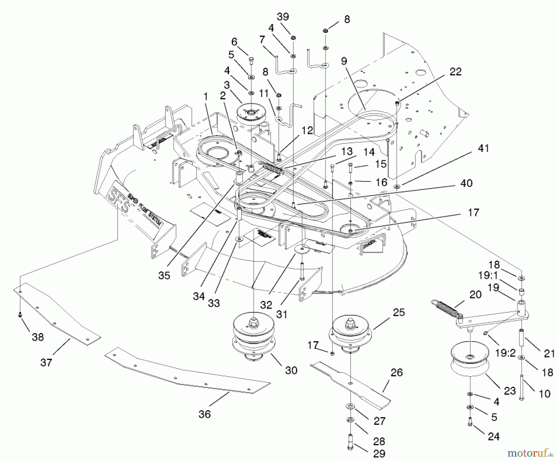  Rasenmäher für Großflächen 30257 - Toro Mid-Size ProLine Mower, Gear Drive, 15 hp, 44