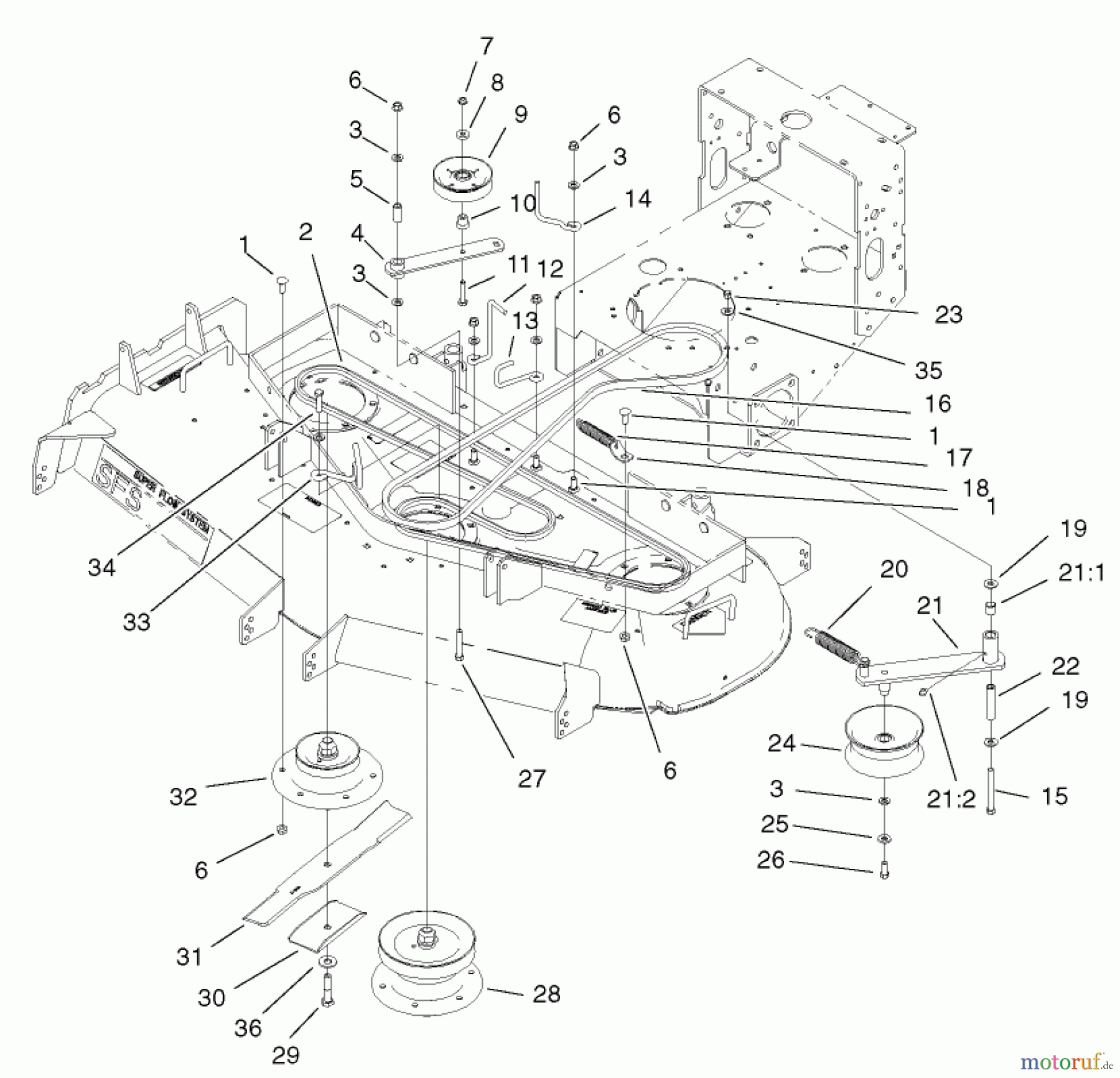  Rasenmäher für Großflächen 30260 - Toro Mid-Size ProLine Mower, Gear Drive, 17 hp, 52