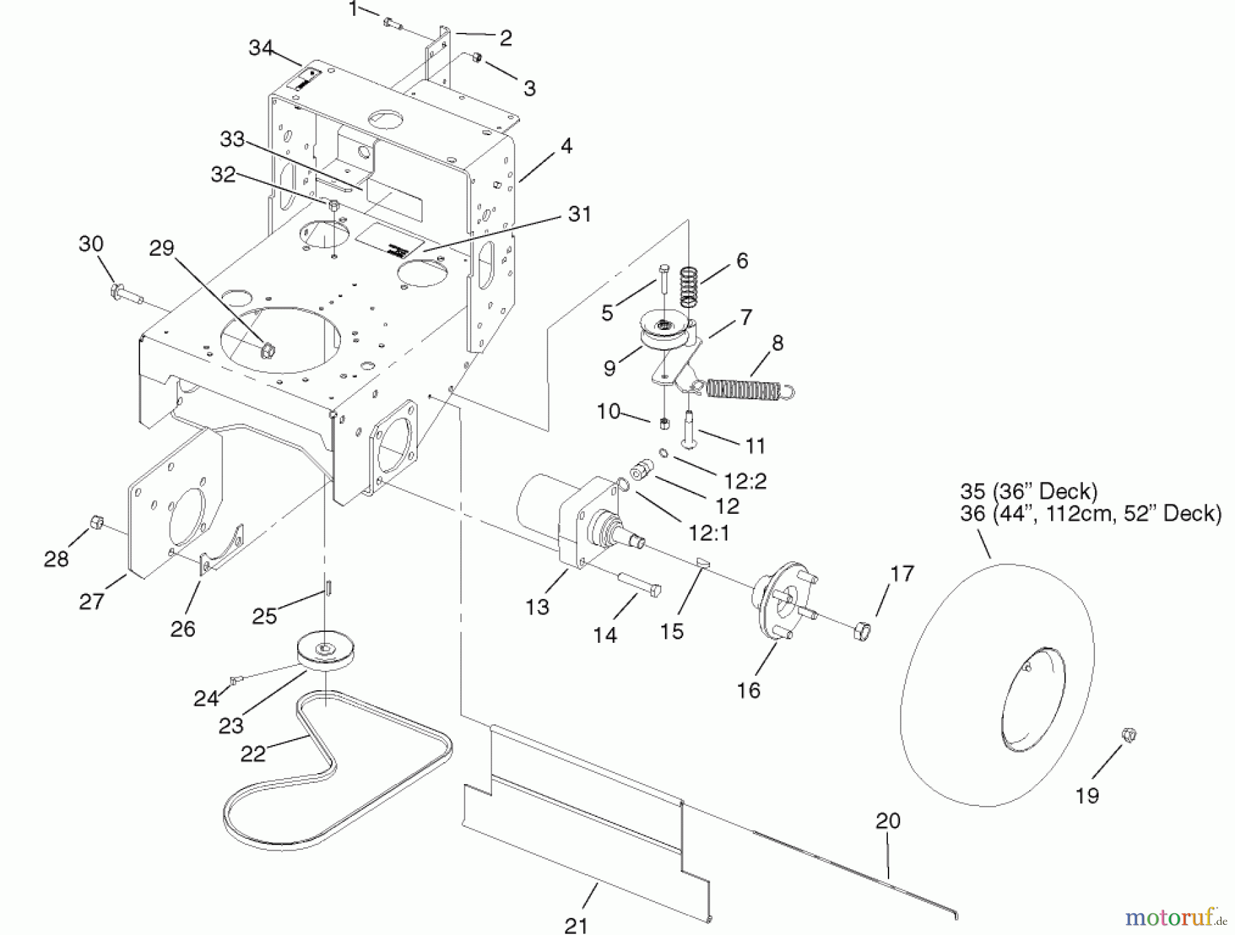  Rasenmäher für Großflächen 30290 - Toro Mid-Size ProLine Mower, Hydro Drive, 15 hp, 36