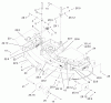 Rasenmäher für Großflächen 30291TE - Toro Mid-Size ProLine Mower, Hydro Drive, 15 hp, 44" Side Discharge Deck (SN: 210000001 - 210999999) (2001) Listas de piezas de repuesto y dibujos DECK ASSEMBLY