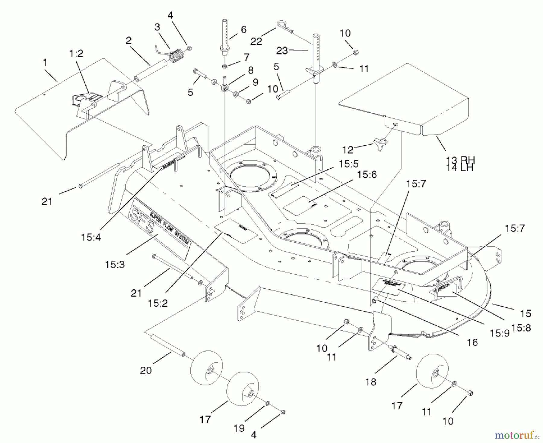  Rasenmäher für Großflächen 30292 - Toro Mid-Size ProLine Mower, Hydro Drive, 15 hp, 52