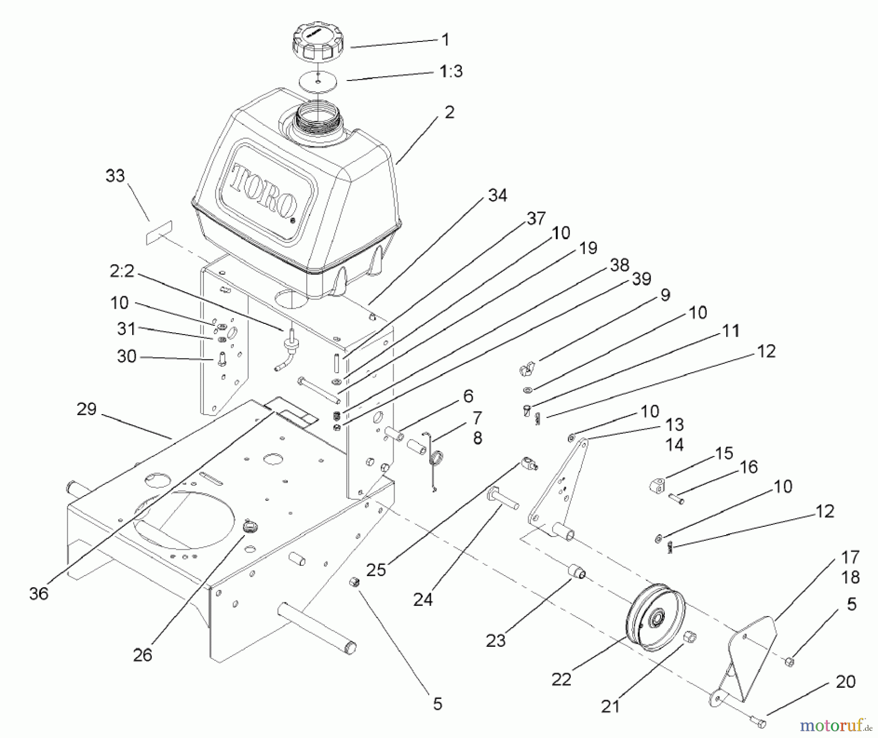  Rasenmäher für Großflächen 30316 - Toro Mid-Size ProLine Mower, Gear Drive, 13 HP, 32