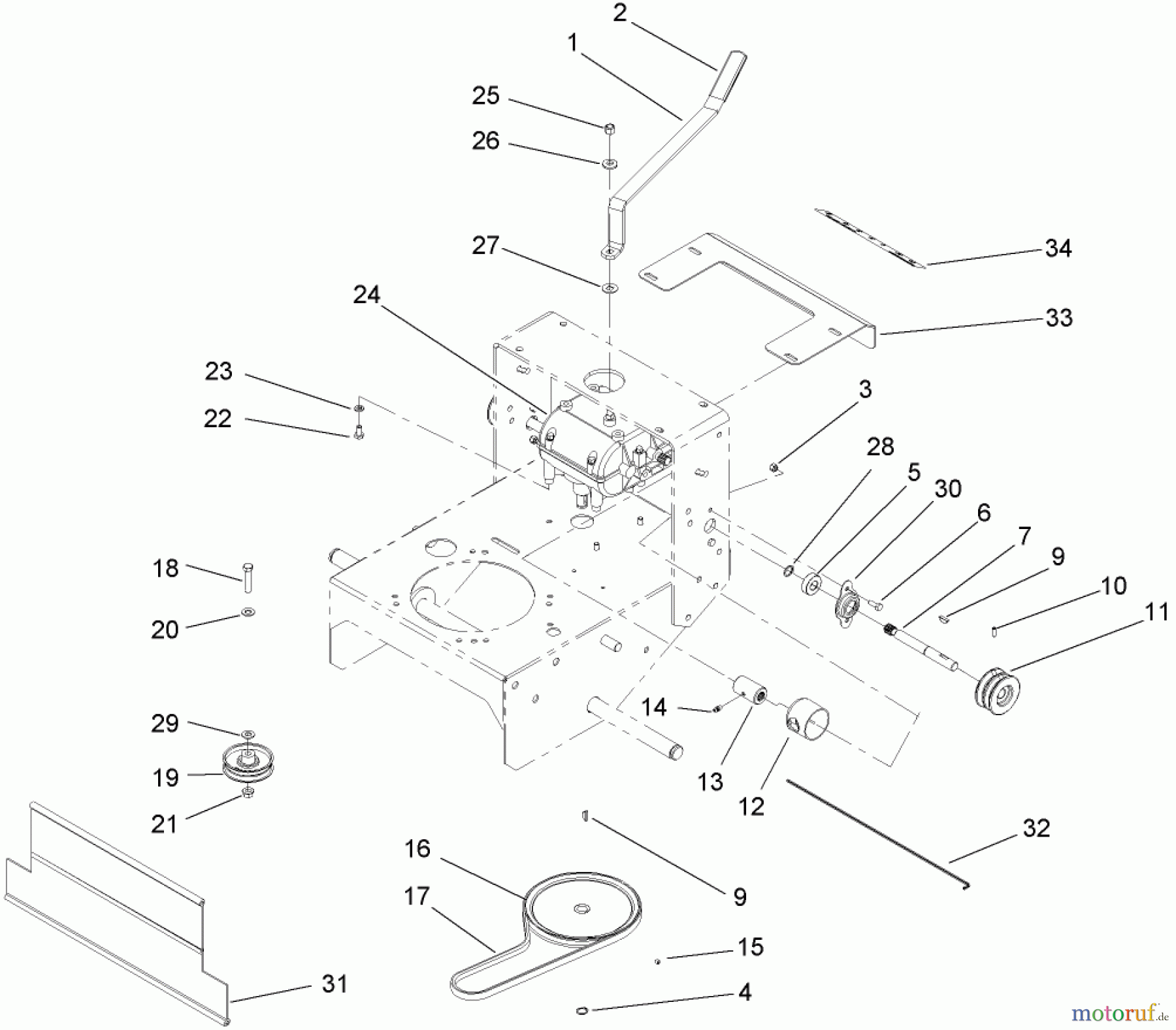  Rasenmäher für Großflächen 30316 - Toro Mid-Size ProLine Mower, Gear Drive, 13 HP, 32