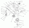 Rasenmäher für Großflächen 30317 - Toro Mid-Size ProLine Mower, T-Bar, Gear Drive, 15 HP, 36" Side Discharge Deck (SN: 240002001 - 240999999) (2004) Listas de piezas de repuesto y dibujos SPINDLE, PULLEY AND BELT ASSEMBLY