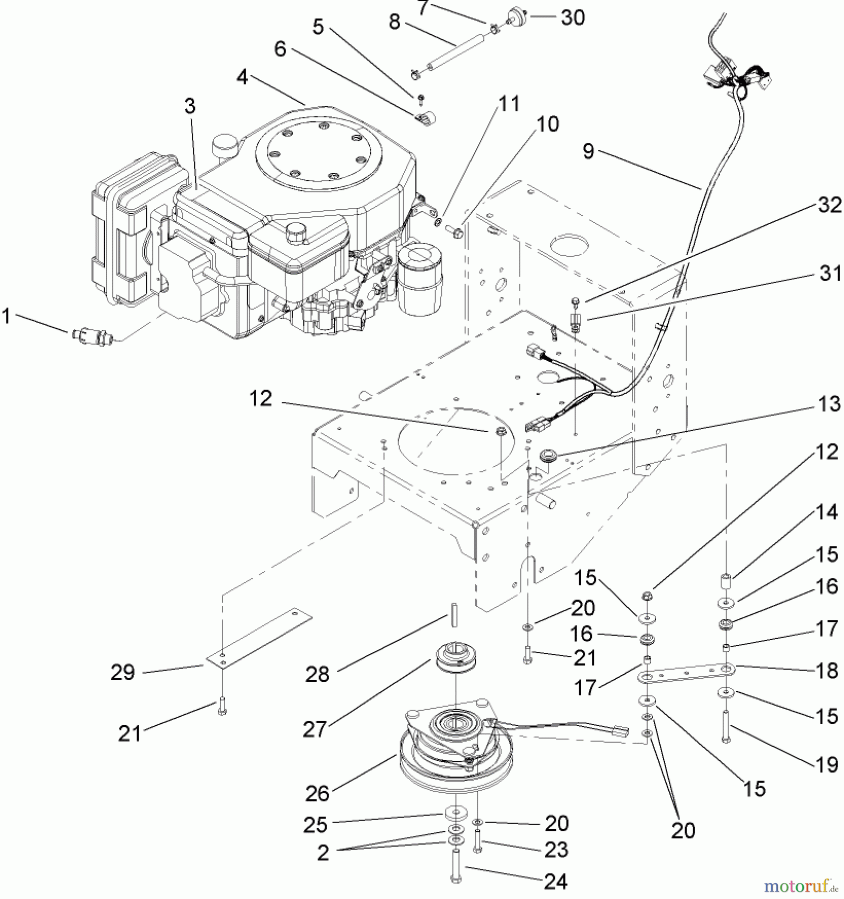  Rasenmäher für Großflächen 30318 - Toro Mid-Size ProLine Mower, T-Bar, Gear Drive, 15 HP, 44