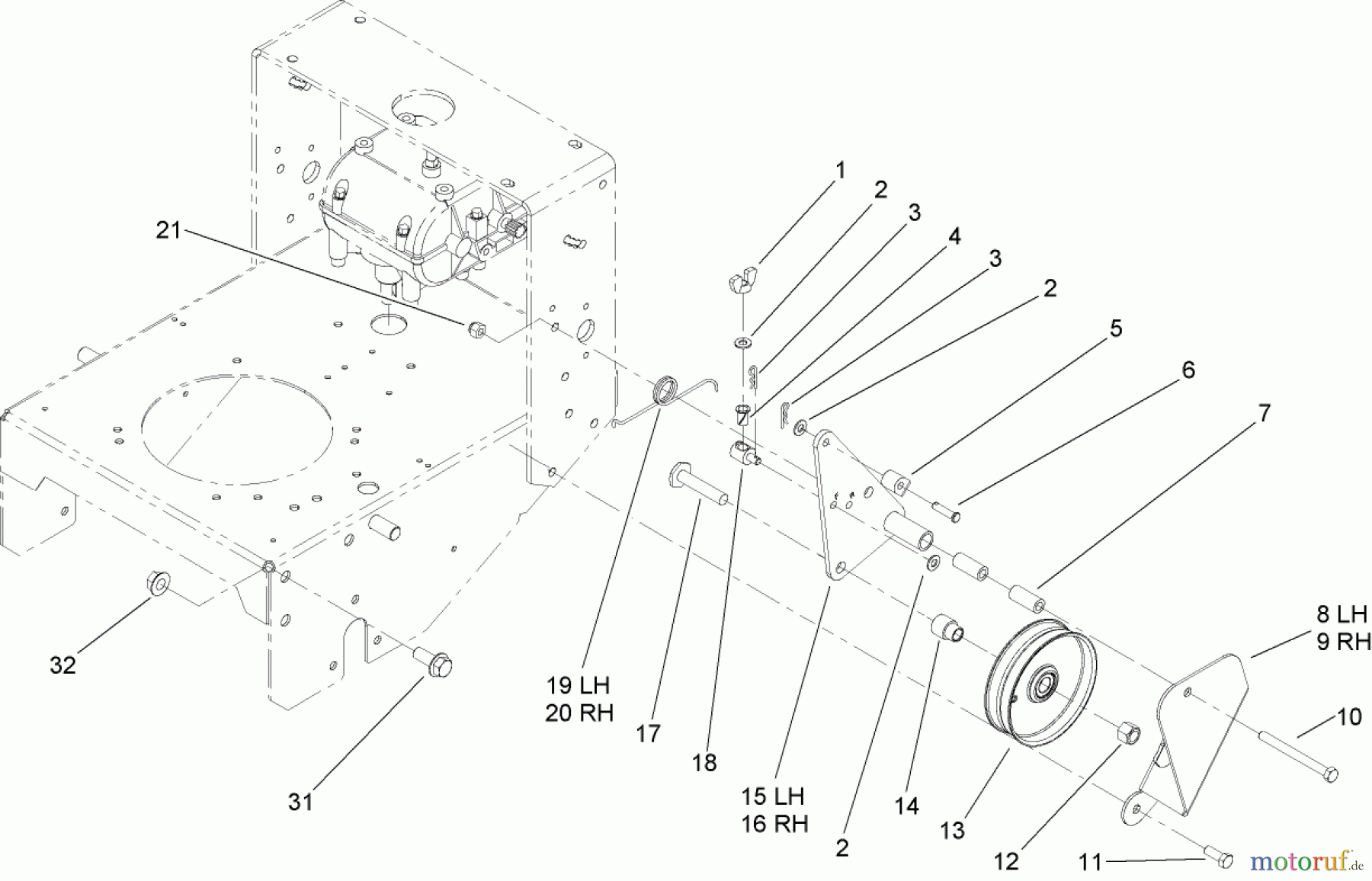  Rasenmäher für Großflächen 30318 - Toro Mid-Size ProLine Mower, T-Bar, Gear Drive, 15 HP, 44