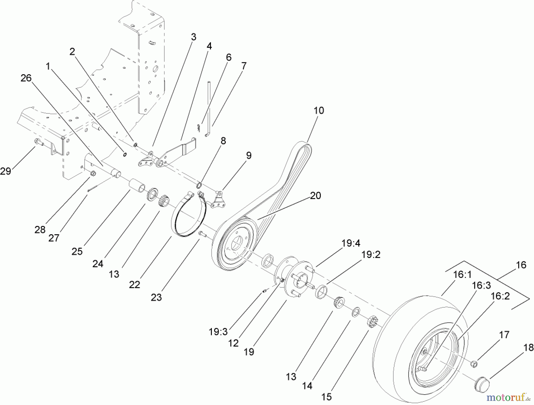  Rasenmäher für Großflächen 30318 - Toro Mid-Size ProLine Mower, T-Bar, Gear Drive, 15 HP, 44