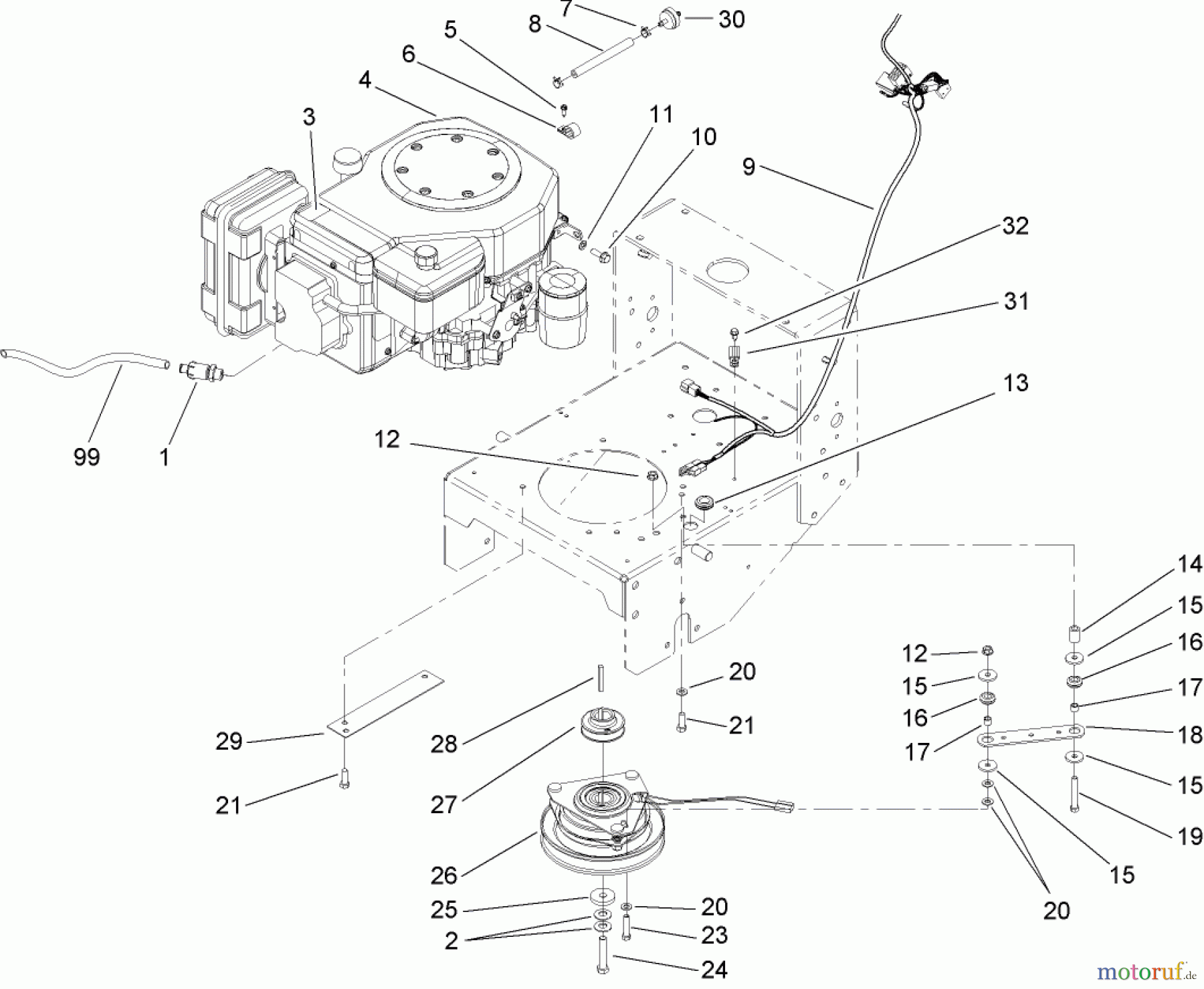  Rasenmäher für Großflächen 30319 - Toro Mid-Size ProLine Mower, T-Bar, Gear Drive, 15 HP, 52