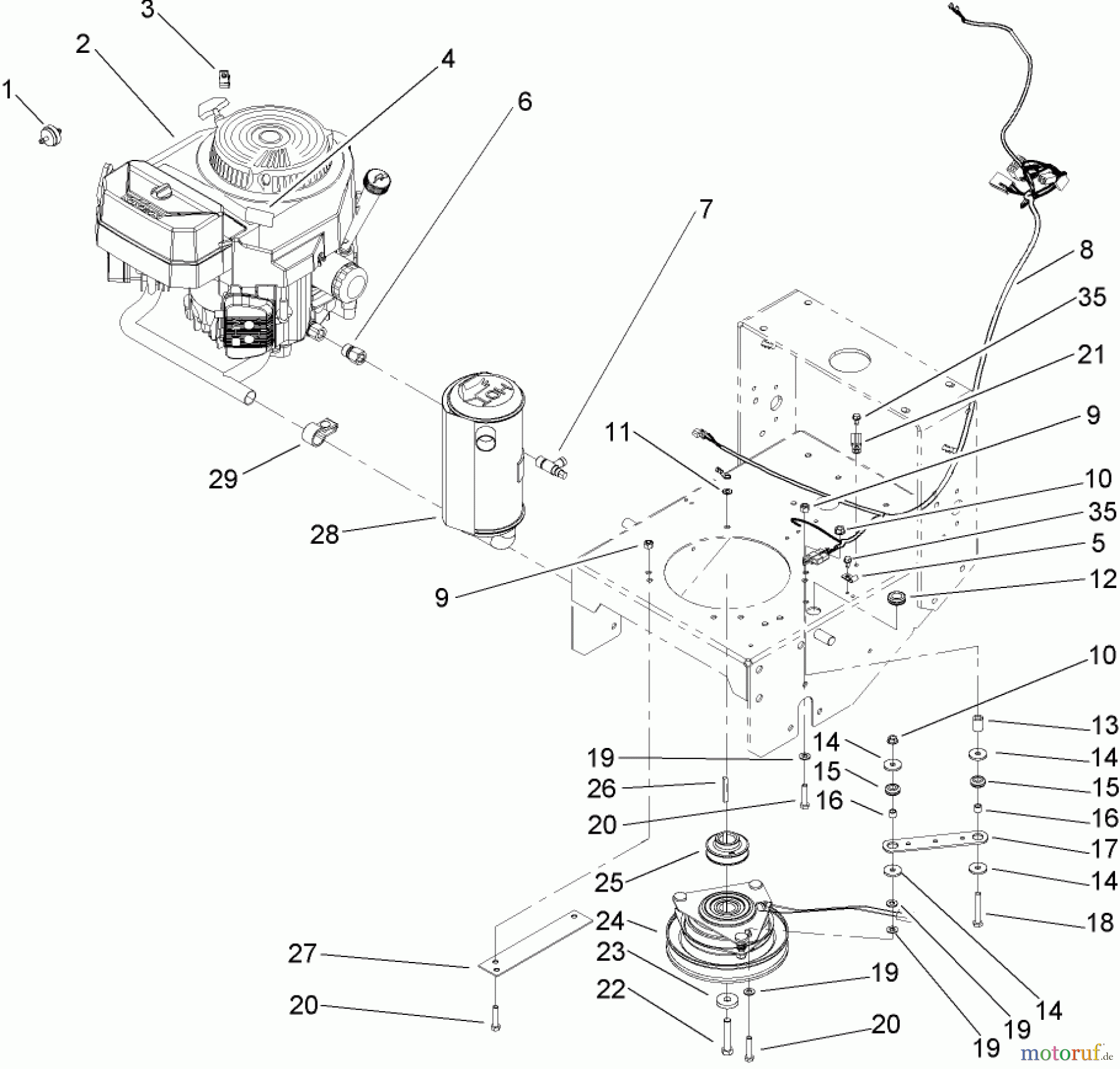  Rasenmäher für Großflächen 30327 - Toro Mid-Size ProLine Mower, T-Bar, Gear Drive, 17 HP, 44