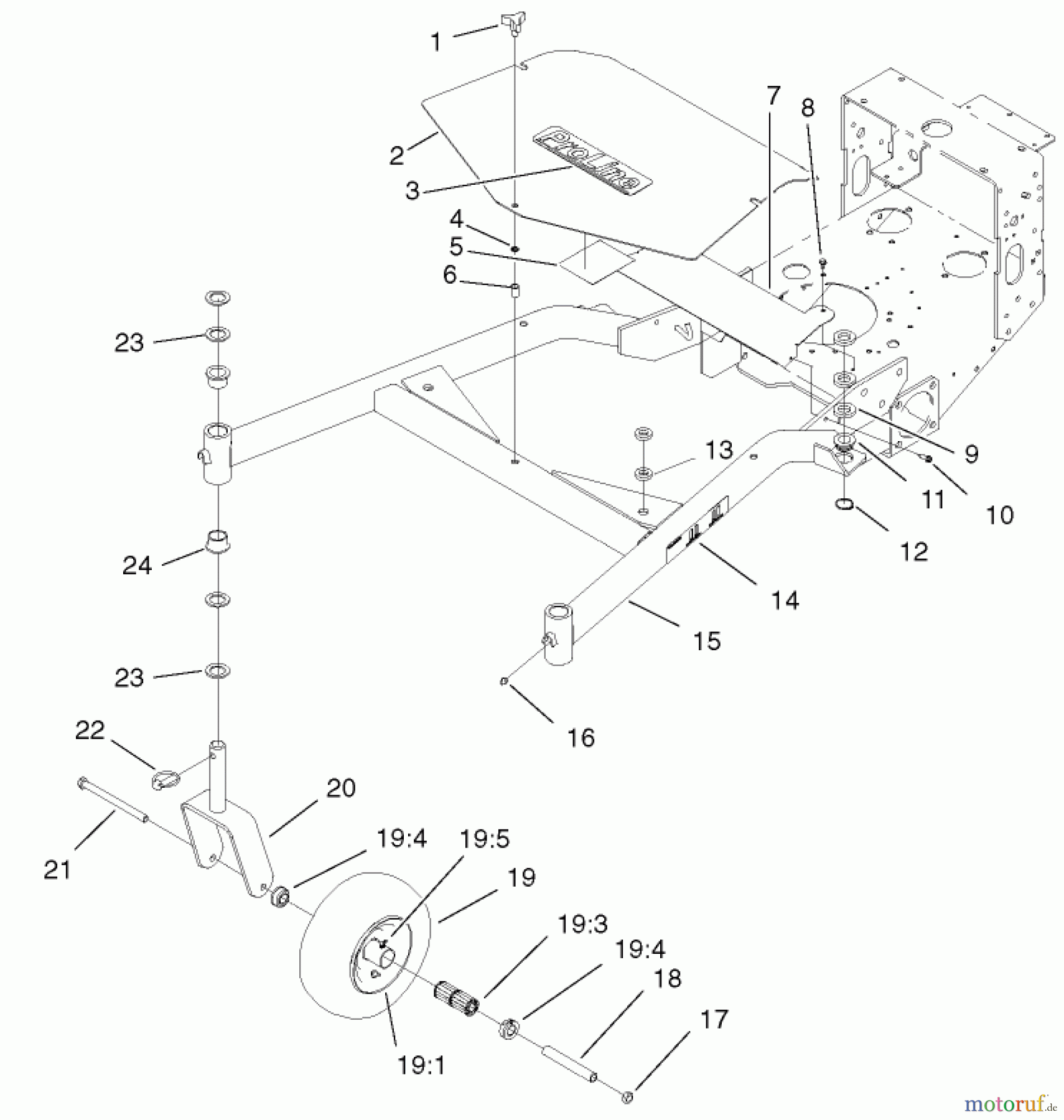  Rasenmäher für Großflächen 30333 - Toro Mid-Size ProLine Mower, Gear Drive, 15 hp, 52