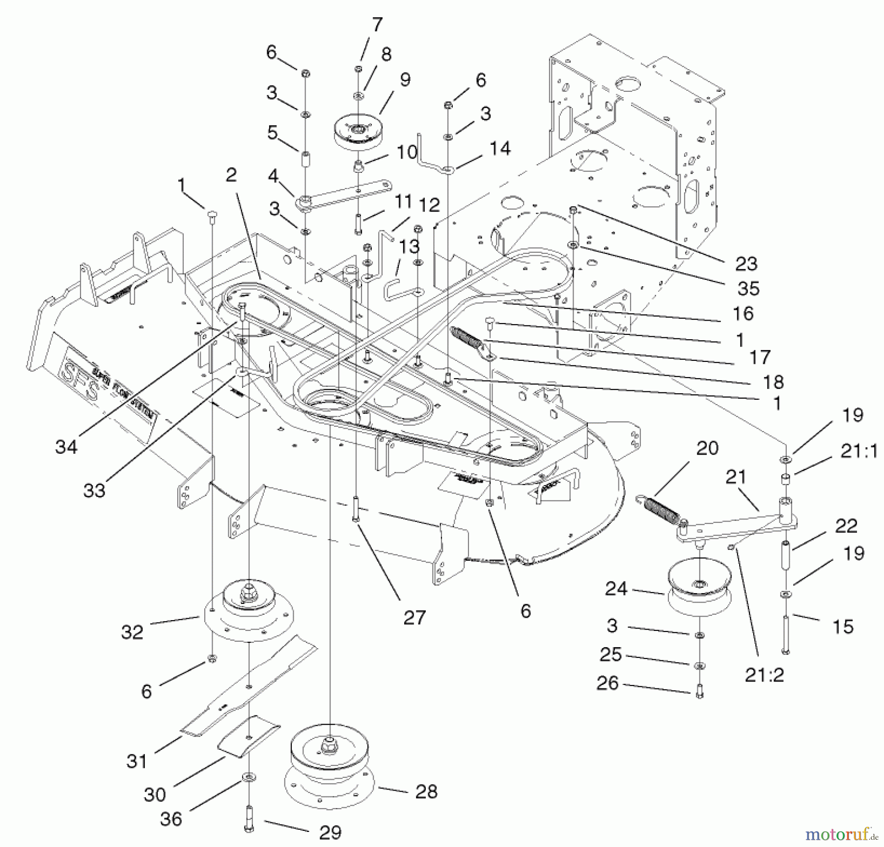  Rasenmäher für Großflächen 30334 - Toro Mid-Size ProLine Mower, Gear Drive, 17 hp, 52