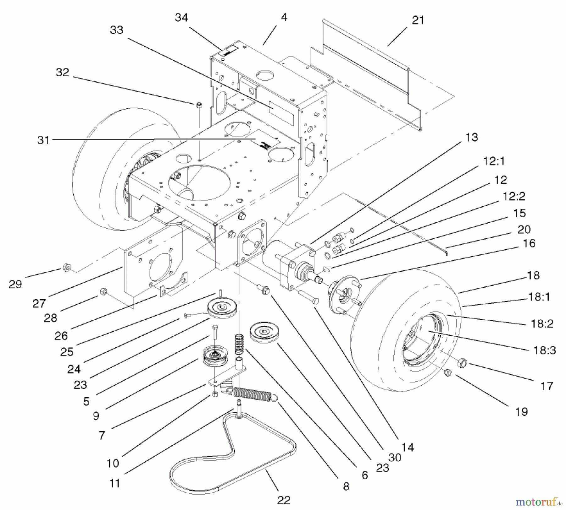  Rasenmäher für Großflächen 30338 - Toro Mid-Size ProLine Mower, Hydro Drive, 15 hp, 44