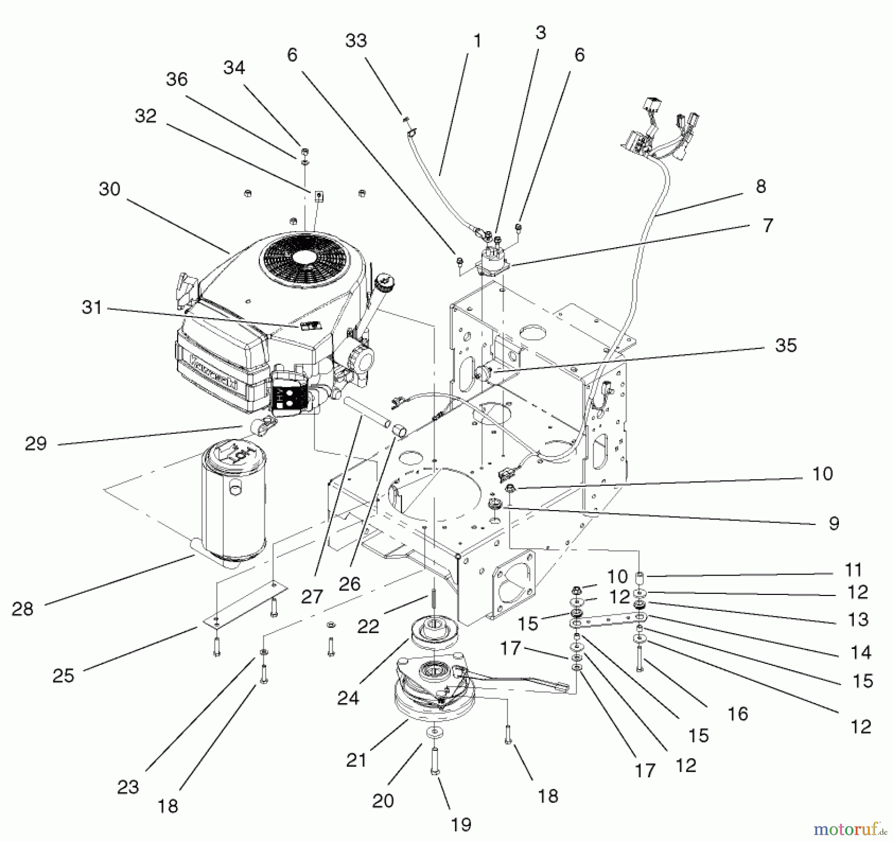  Rasenmäher für Großflächen 30340 - Toro Mid-Size ProLine Mower, Hydro Drive, 17 hp, 44