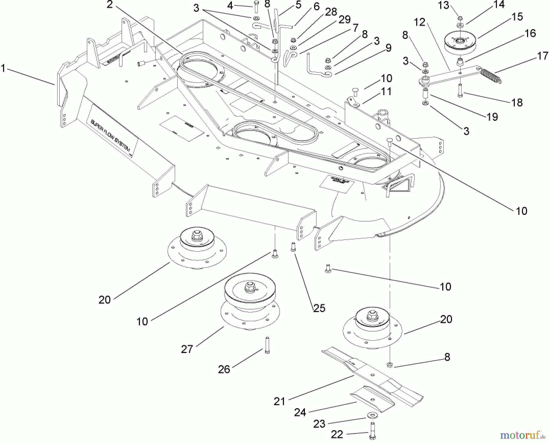  Rasenmäher für Großflächen 30342 - Toro Mid-Size ProLine Mower, T-Bar, Gear Drive, 17 HP, 52