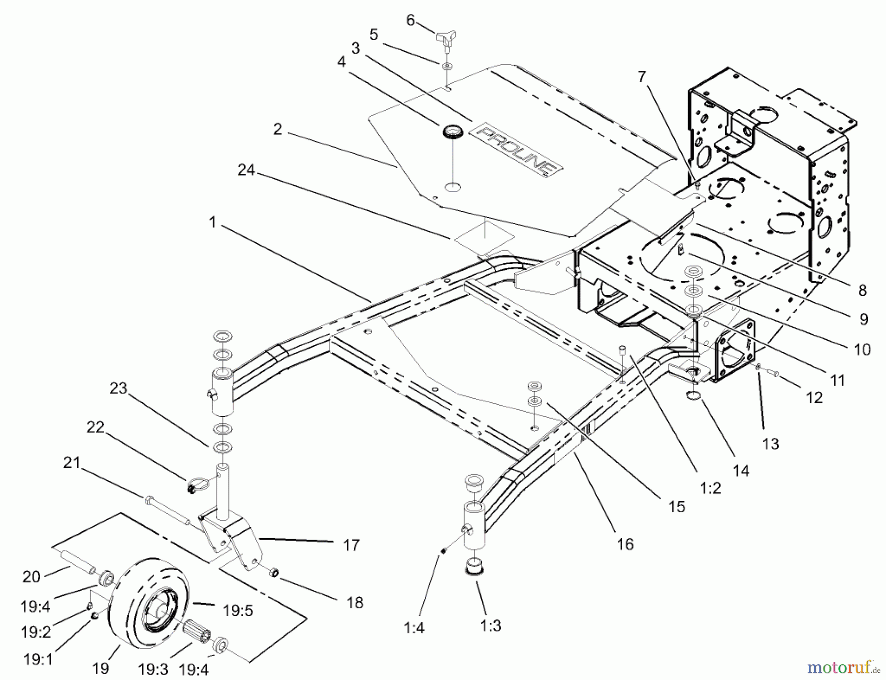  Rasenmäher für Großflächen 30430 - Toro Mid-Size ProLine Mower, Pistol Grip, Gear Drive, 15 HP, 36