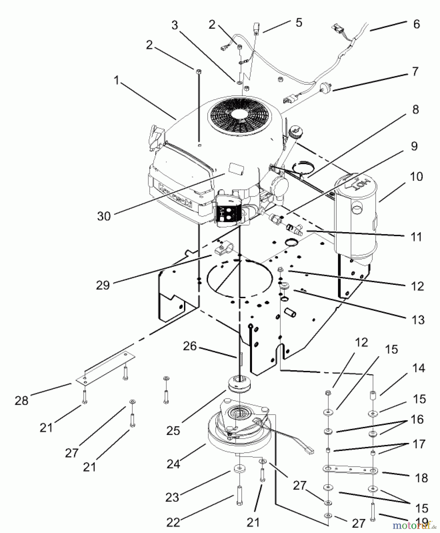  Rasenmäher für Großflächen 30432 - Toro Mid-Size ProLine Mower, Pistol Grip, Gear Drive, 17 HP, 52