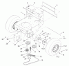 Rasenmäher für Großflächen 30436 - Toro Mid-Size ProLine Mower, Pistol Grip, Hydro Drive, 17 hp, 52" Side Discharge Deck (SN: 230000001 - 230999999) (2003) Listas de piezas de repuesto y dibujos WHEEL MOTOR, PUMP BELT AND PUMP IDLER ASSEMBLY