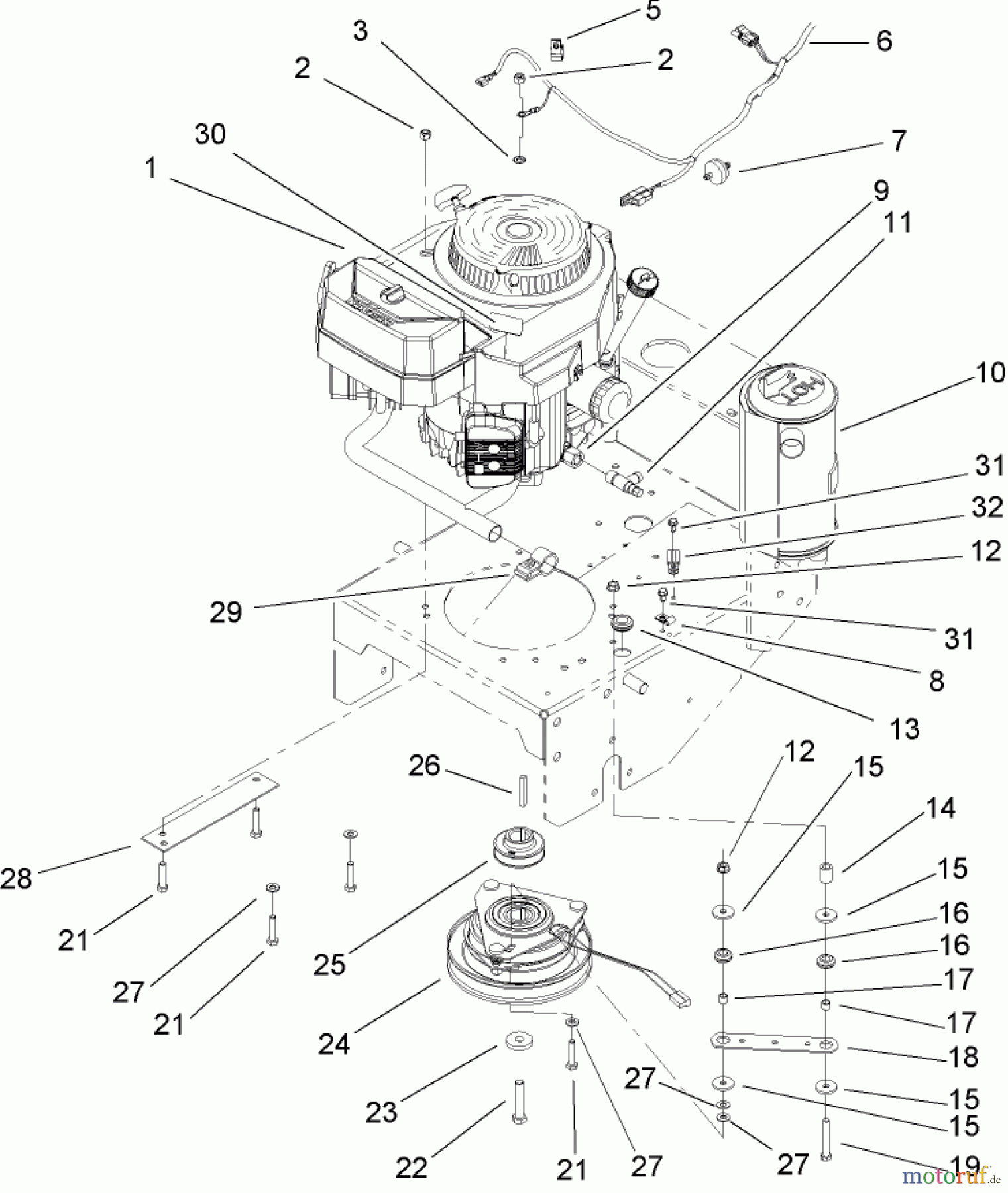  Rasenmäher für Großflächen 30437 - Toro Mid-Size ProLine Mower, Pistol Grip, Gear Drive, 15 HP, 44